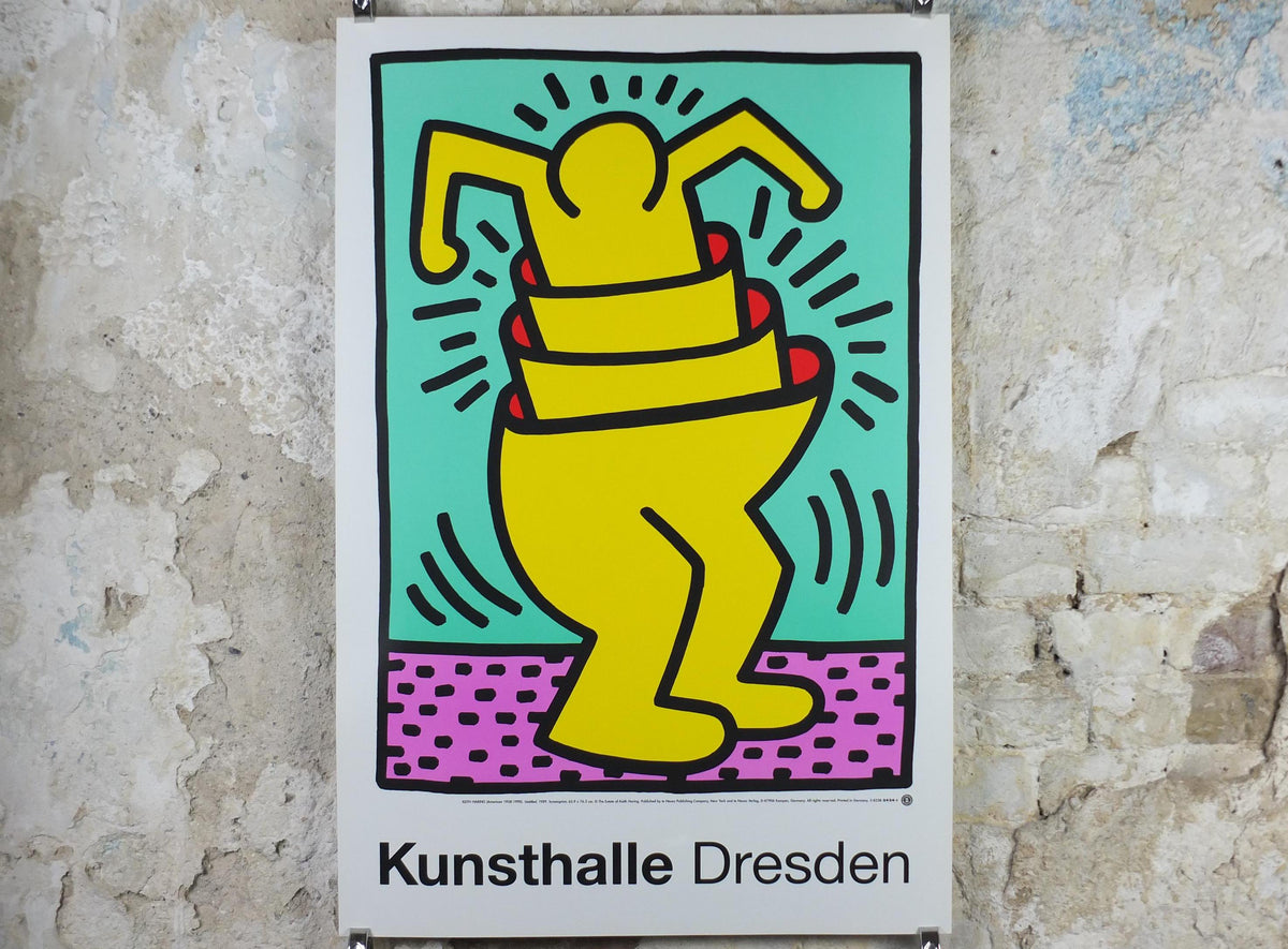 1989 Keith Haring Poster, Cup Man 1989, Untitled 1989, Kunsthalle Dresden, Pop Art, Street, wall art decor