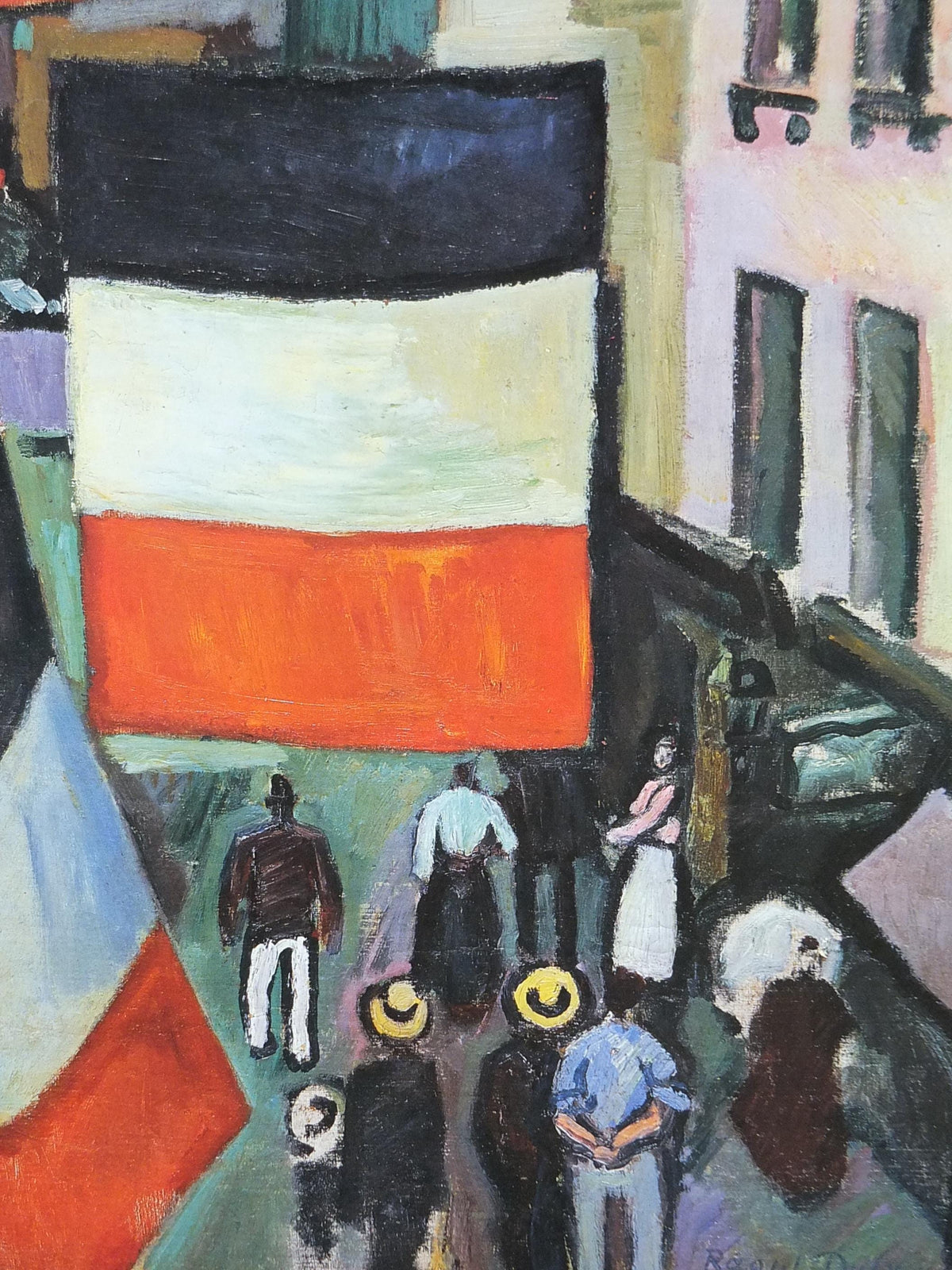 1988 Raoul Dufy Poster, La Rue Pavoisee 1906, Fauvism, Cubism and Expressionism, gallery exhibition, wall art decor