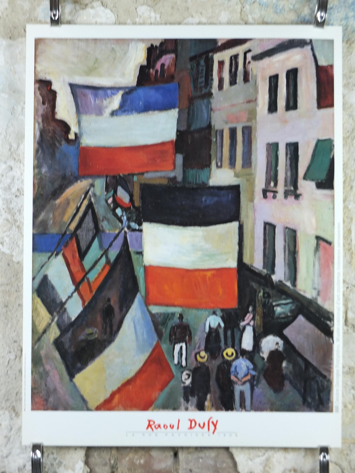 1988 Raoul Dufy Poster, La Rue Pavoisee 1906, Fauvism, Cubism and Expressionism, gallery exhibition, wall art decor
