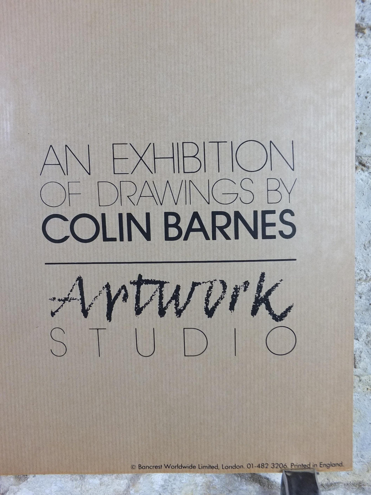 1981 Colin Barnes Poster, pants 1910, white underwear briefs pose, male form erotic nude, artist gallery exhibition wall art decor