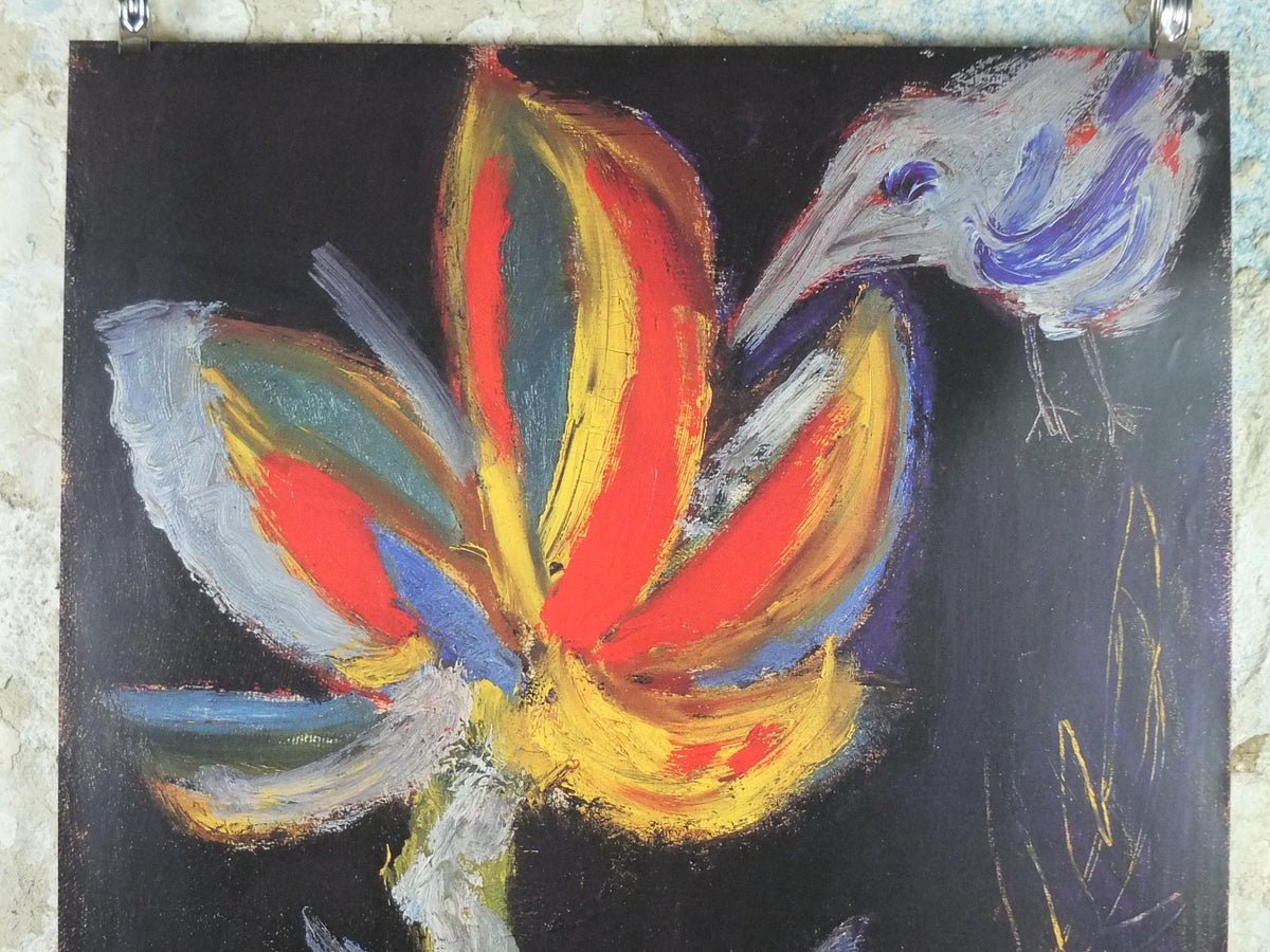 1998 Constant Poster, Without Title 1949, Bird with Flower, Cobra Group, Reflex Movement, artist gallery exhibition wall art decor