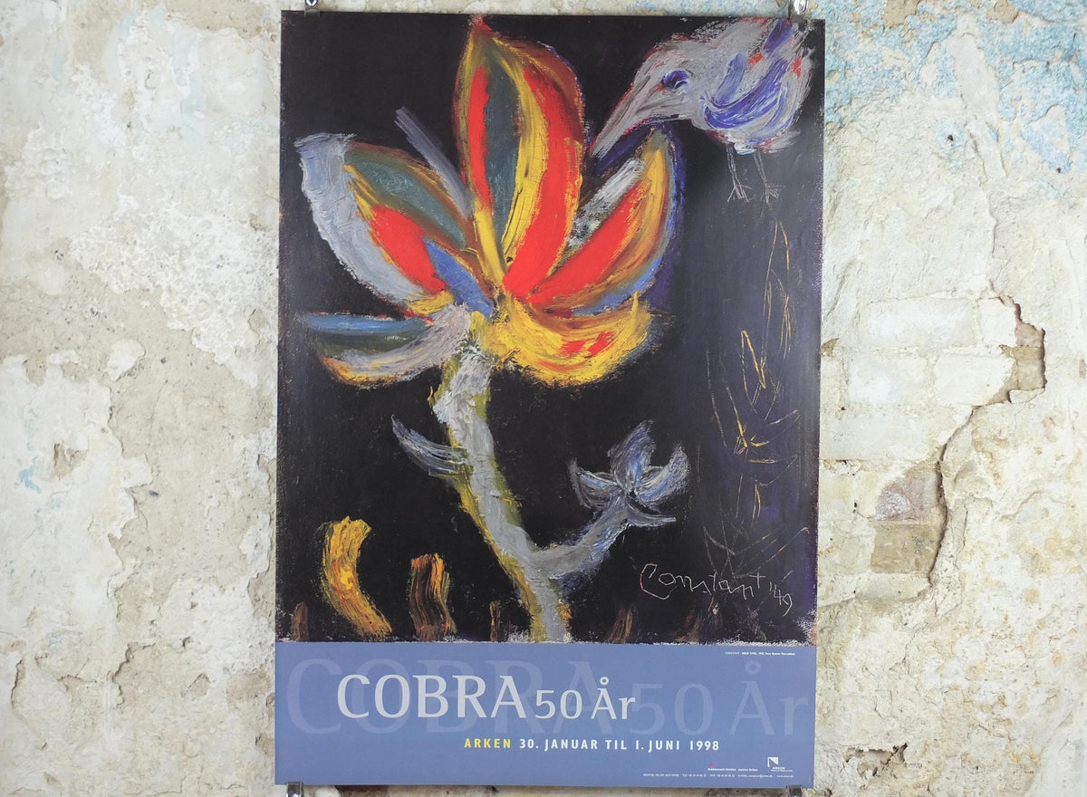 1998 Constant Poster, Without Title 1949, Bird with Flower, Cobra Group, Reflex Movement, artist gallery exhibition wall art decor