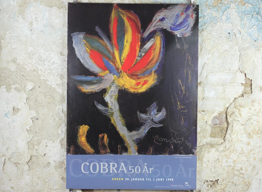 1998 Constant Poster, Without Title 1949, Bird with Flower, Cobra Group, Reflex Movement, artist gallery exhibition wall art decor