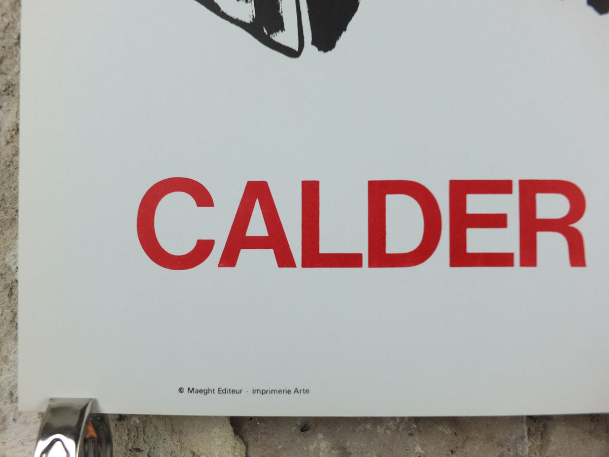 1966 Alexander Calder Poster, Gouaches Totems, Galerie Maeght Paris, Innovative Mobiles artist, gallery exhibition, wall art decor