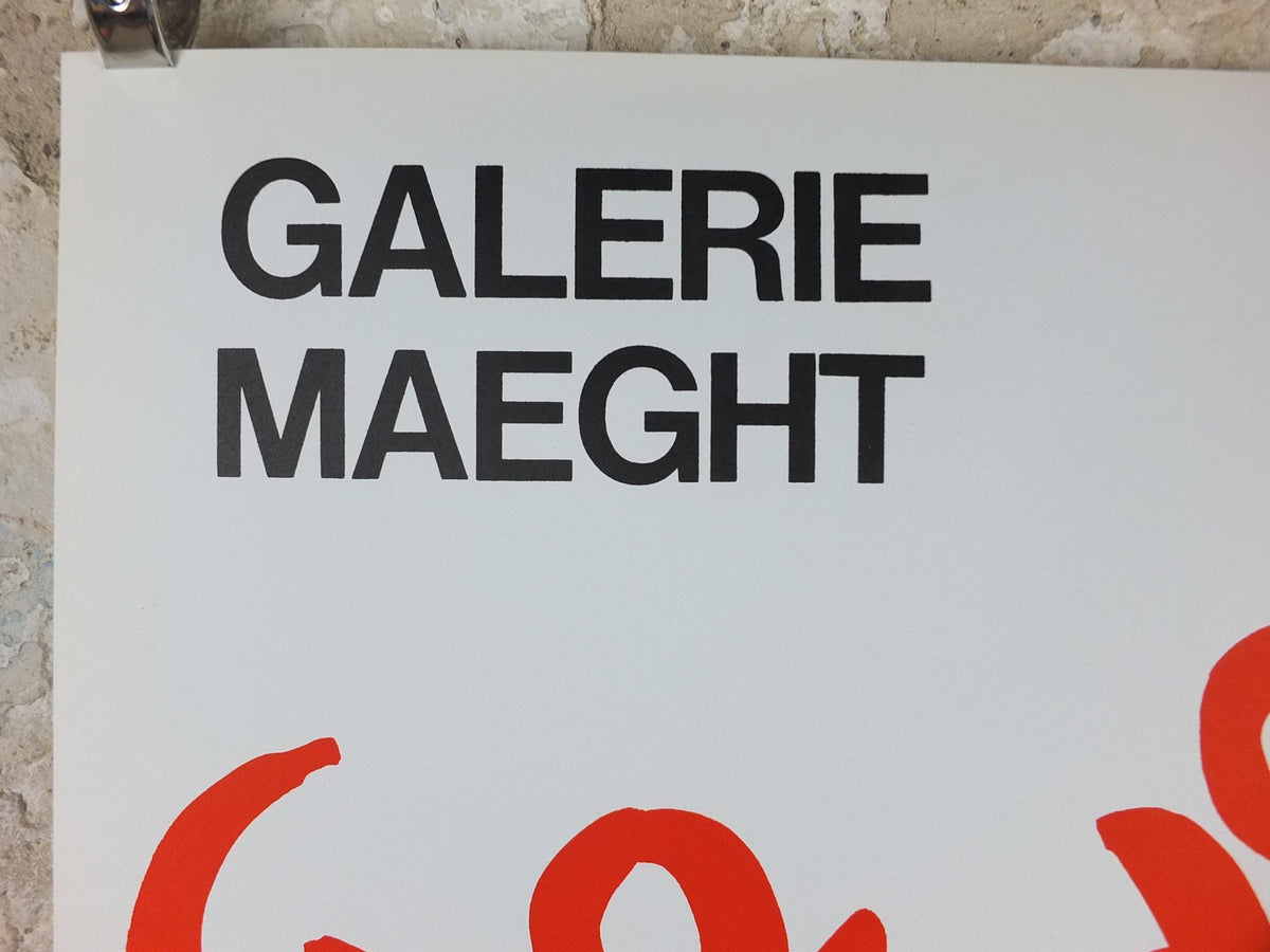 1966 Alexander Calder Poster, Gouaches Totems, Galerie Maeght Paris, Innovative Mobiles artist, gallery exhibition, wall art decor
