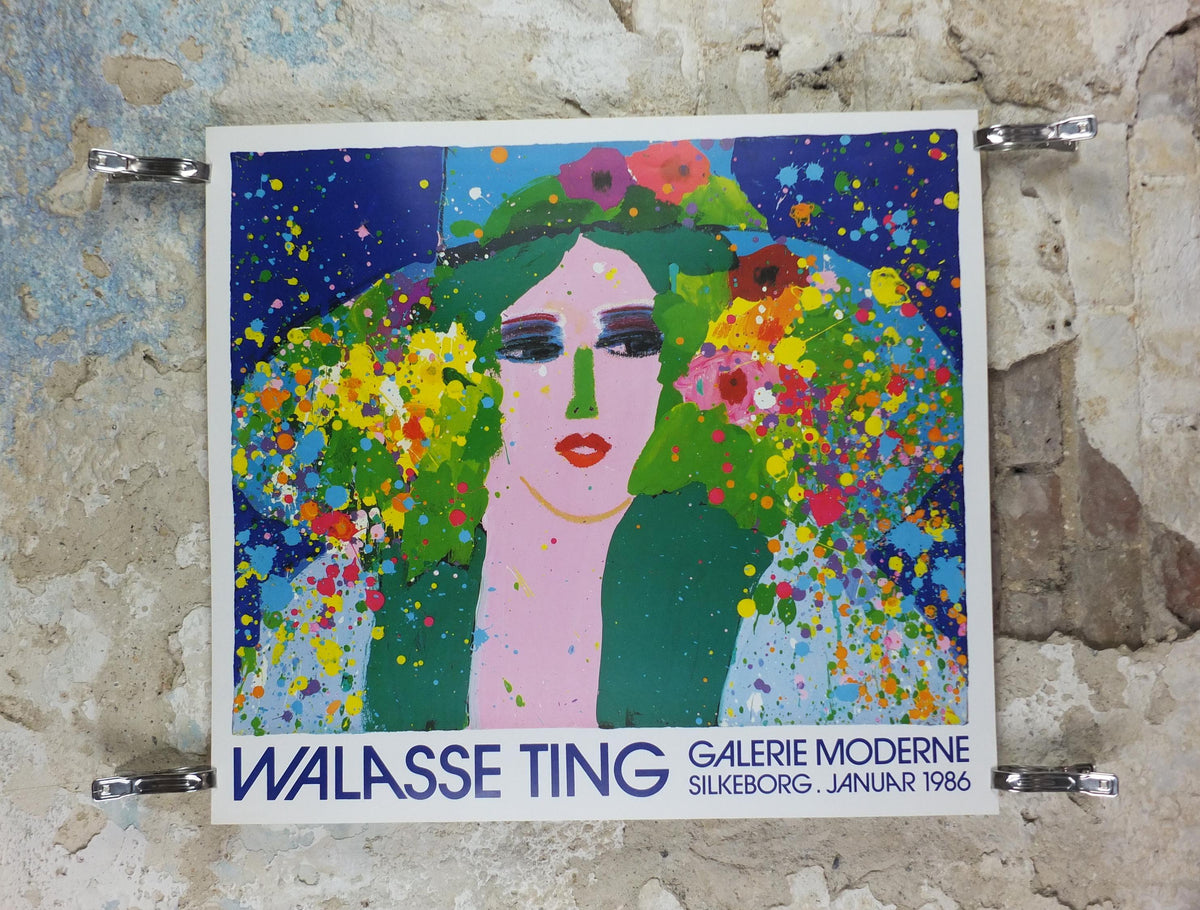1986 Walasse Ting Poster, Modern Woman, Jazz Moderne, colourful popular figuratism, pop art, gallery, wall art decor