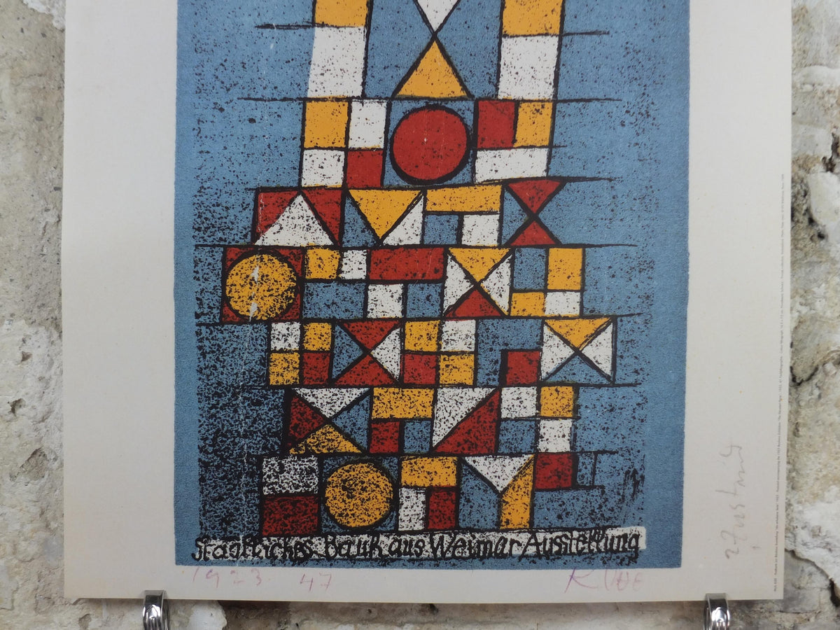 1989 Paul Klee Poster, The Elevated Plane 1923, Der Blaue Reiter, Weimar Bauhaus, Surrealism gallery exhibition wall art decor