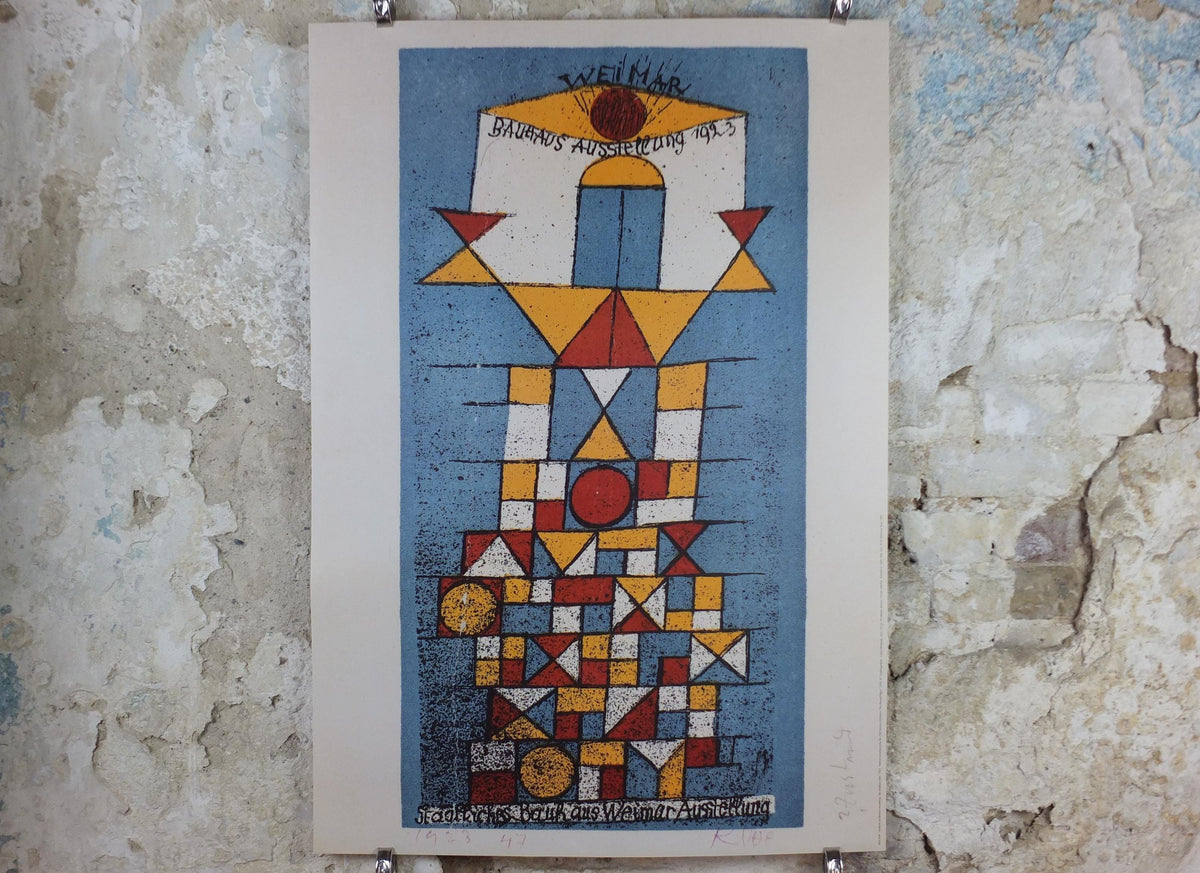 1989 Paul Klee Poster, The Elevated Plane 1923, Der Blaue Reiter, Weimar Bauhaus, Surrealism gallery exhibition wall art decor
