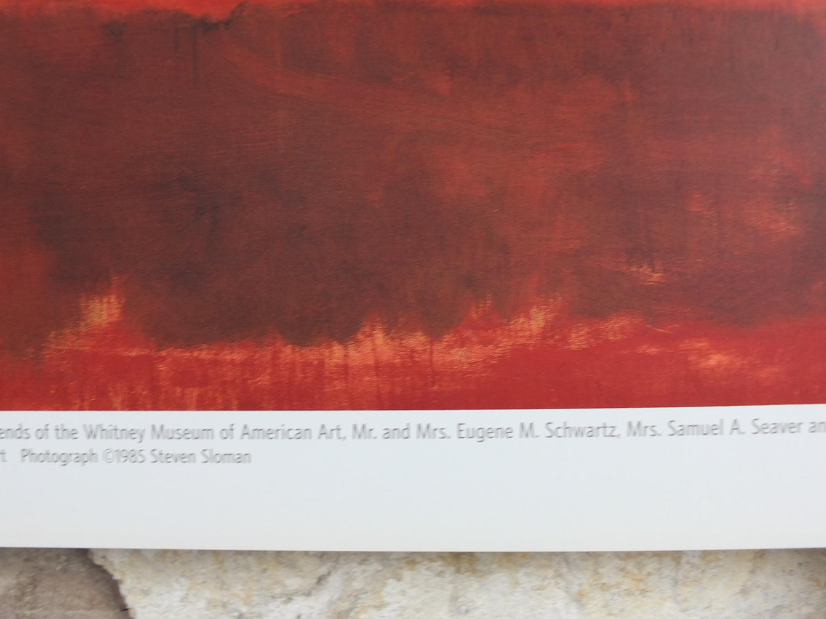 1998 Mark Rothko Poster, Four Darks in Red 1958, Whitney Museum of American Art NY, abstract expressionism, wall art decor