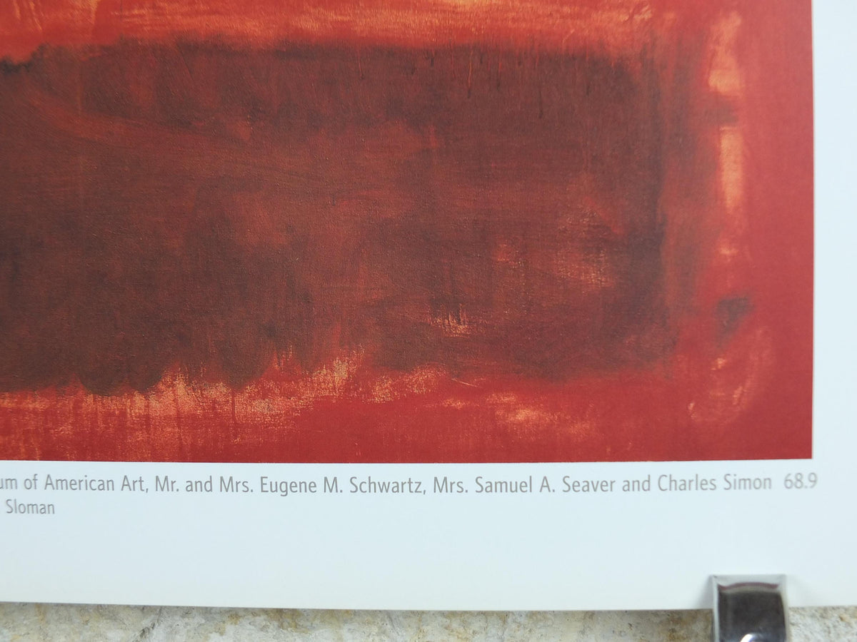 1998 Mark Rothko Poster, Four Darks in Red 1958, Whitney Museum of American Art NY, abstract expressionism, wall art decor