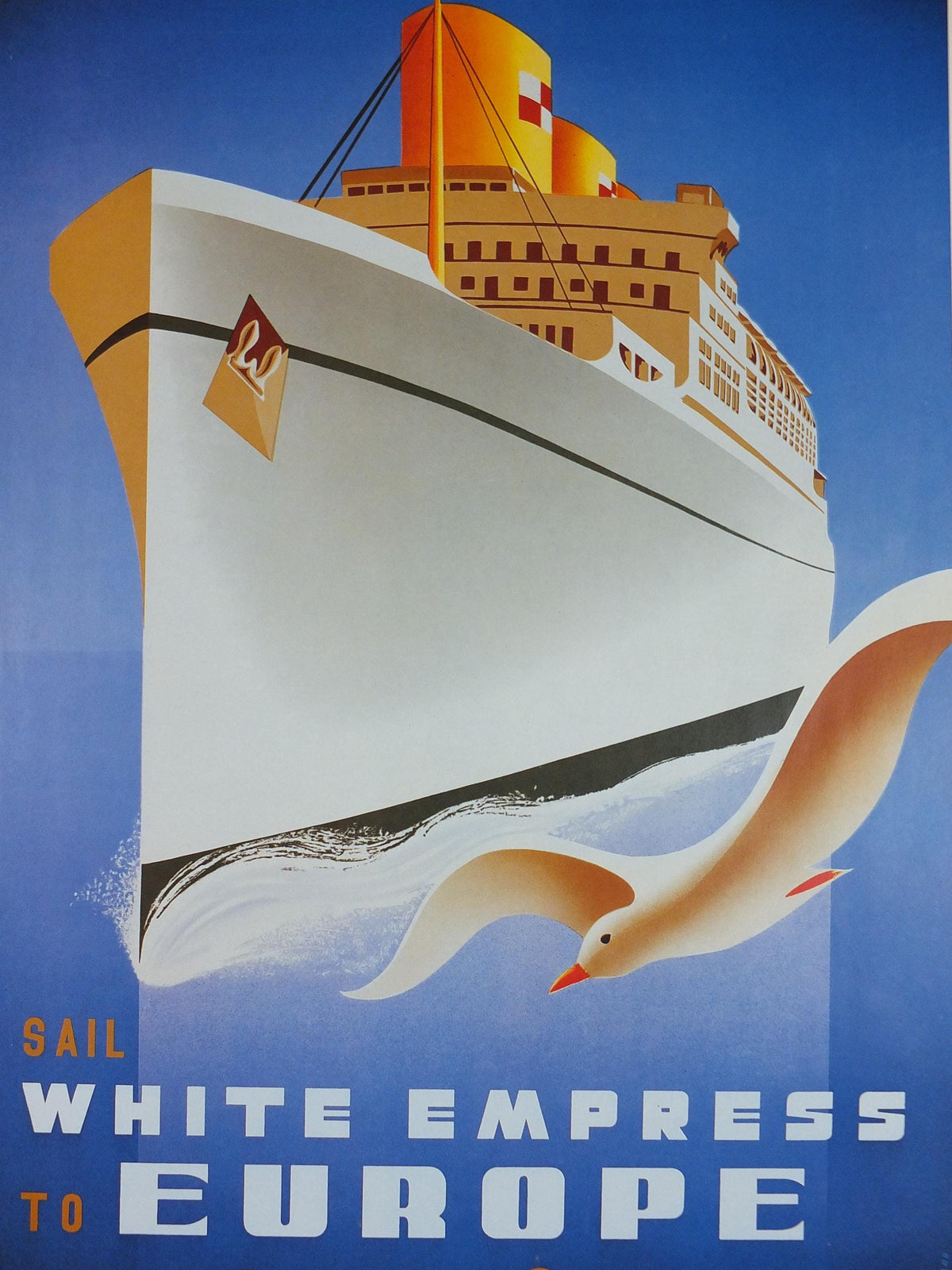 1997 Atlantic Cruise Travel Poster, White Empress by Couillard, Europe, Canadian Pacific, Cruise Advertising, travel tourism, wall art decor