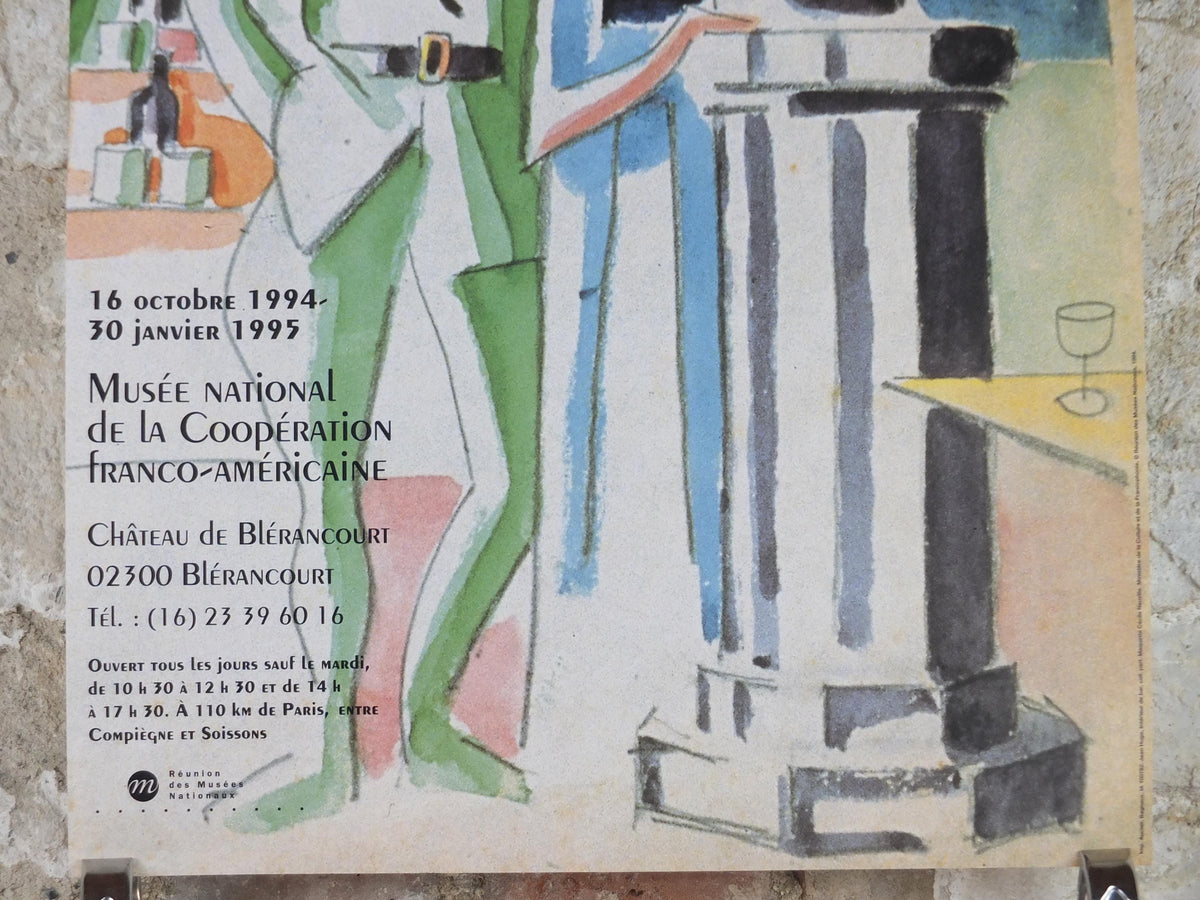 1994 Jean Hugo Poster, Bar Interior 1915, Soldier with his Girl, paintings from the First World War WW1, French painter, wall art decor