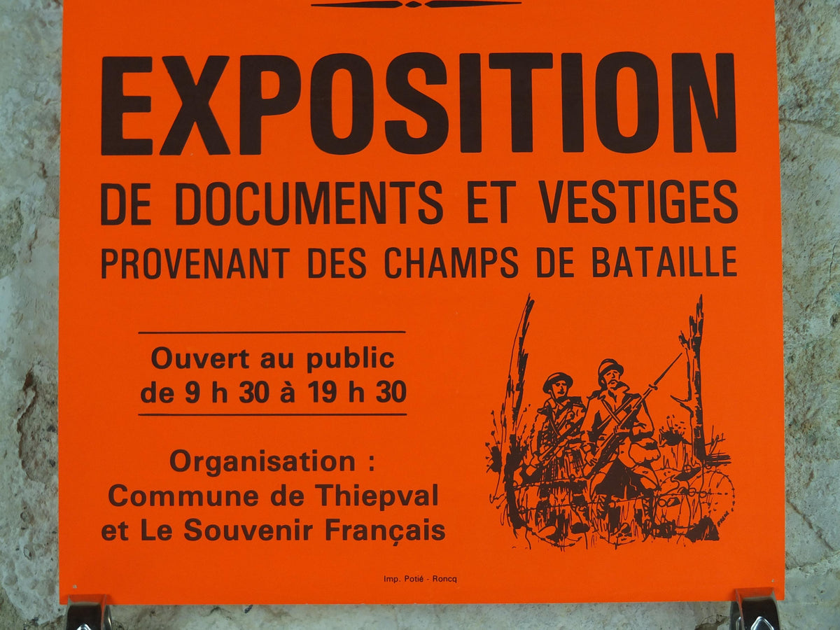 1986 Battle of the Somme Poster, Thiepval, World War 1 WW1, Amiens, Orange, wall art decor