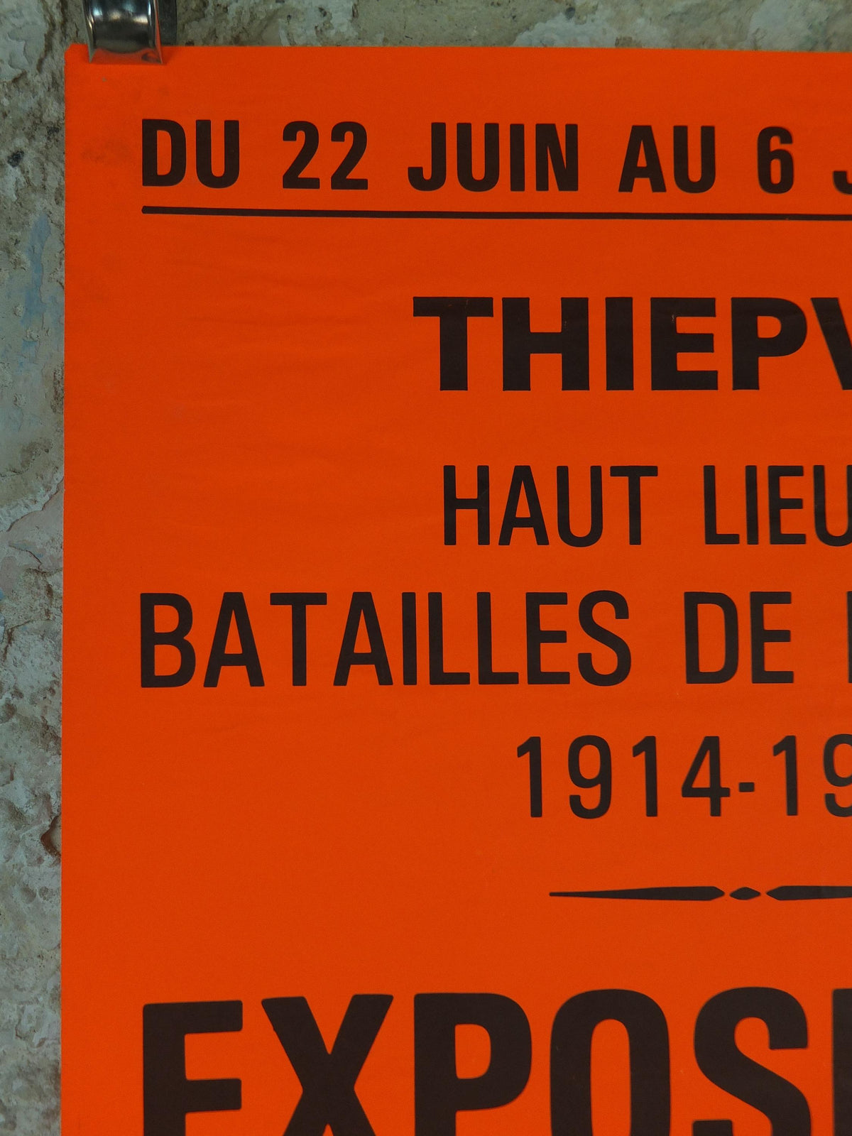 1986 Battle of the Somme Poster, Thiepval, World War 1 WW1, Amiens, Orange, wall art decor