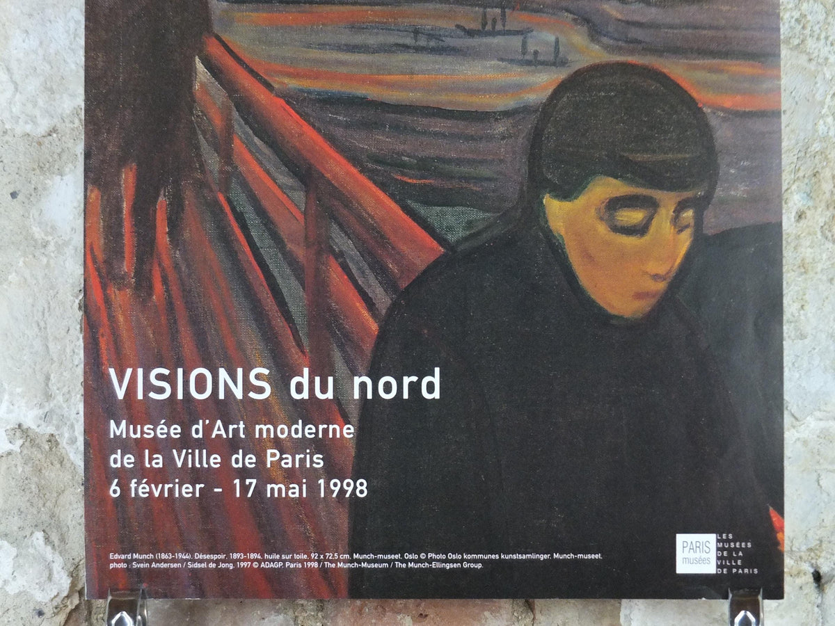 1998 Edvard Munch Poster, Despair 1893 1894, Visions of the North, Museum of Modern Art Paris, Expressionism exhibition wall art decor
