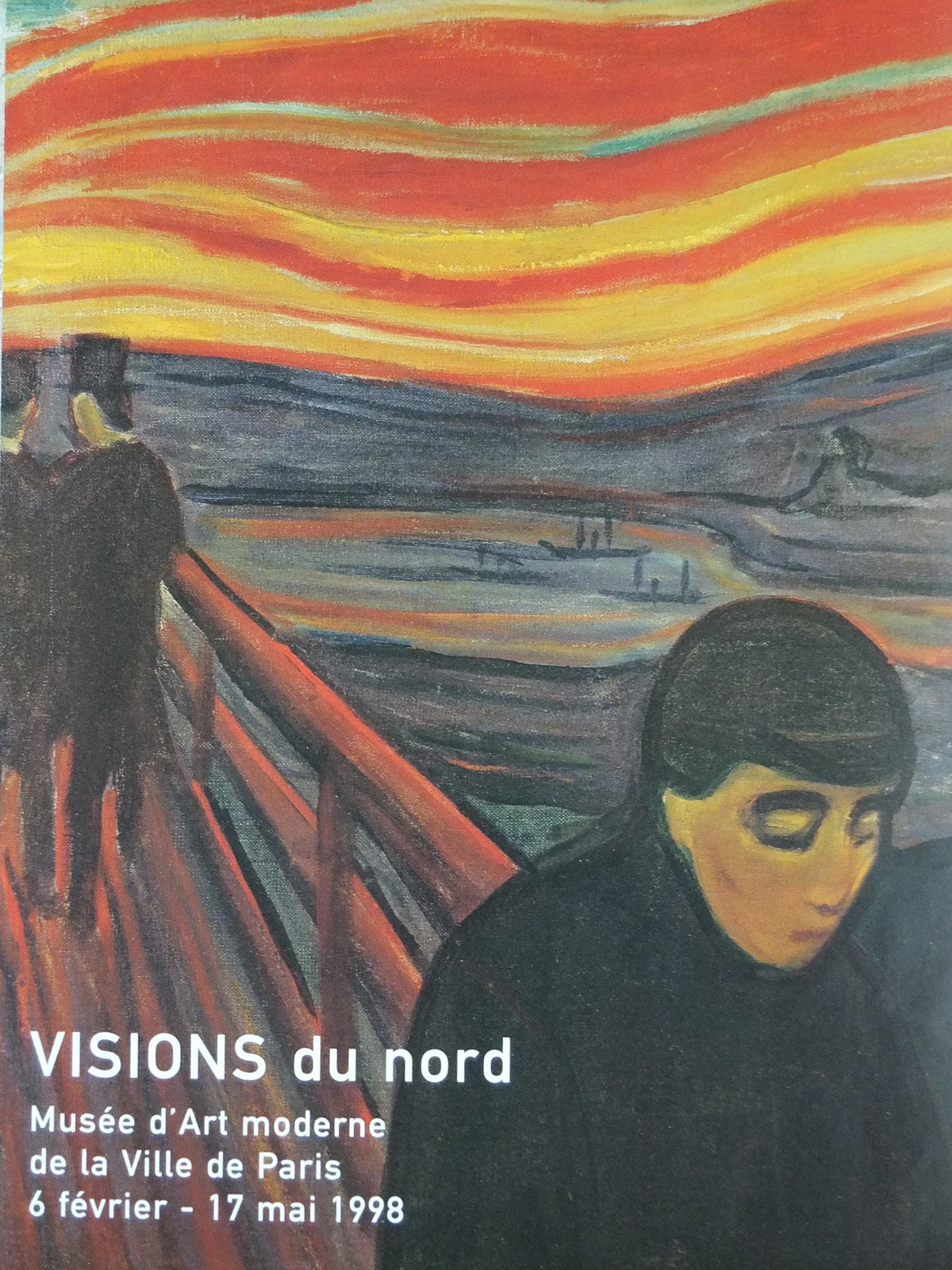 1998 Edvard Munch Poster, Despair 1893 1894, Visions of the North, Museum of Modern Art Paris, Expressionism exhibition wall art decor