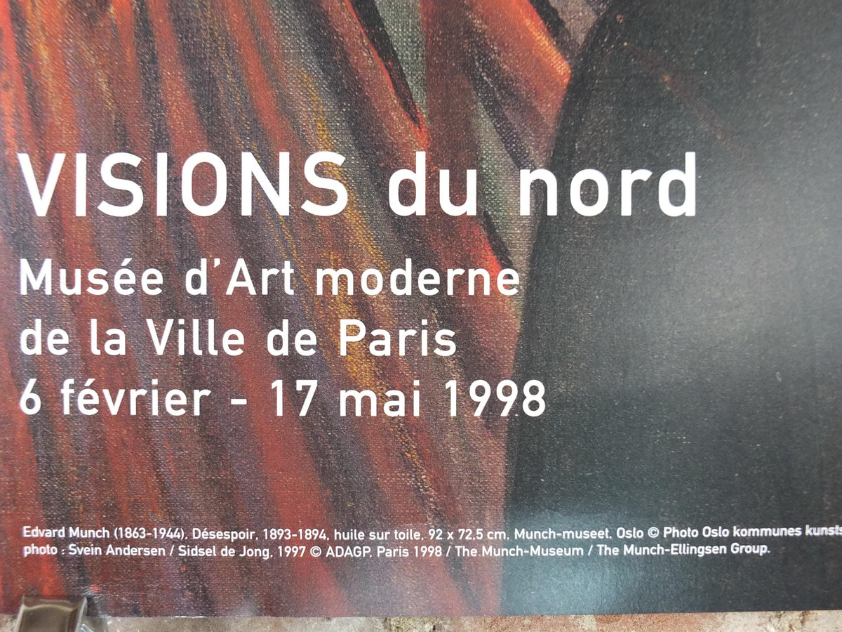 1998 Edvard Munch Poster, Despair 1893 1894, Visions of the North, Museum of Modern Art Paris, Expressionism exhibition wall art decor
