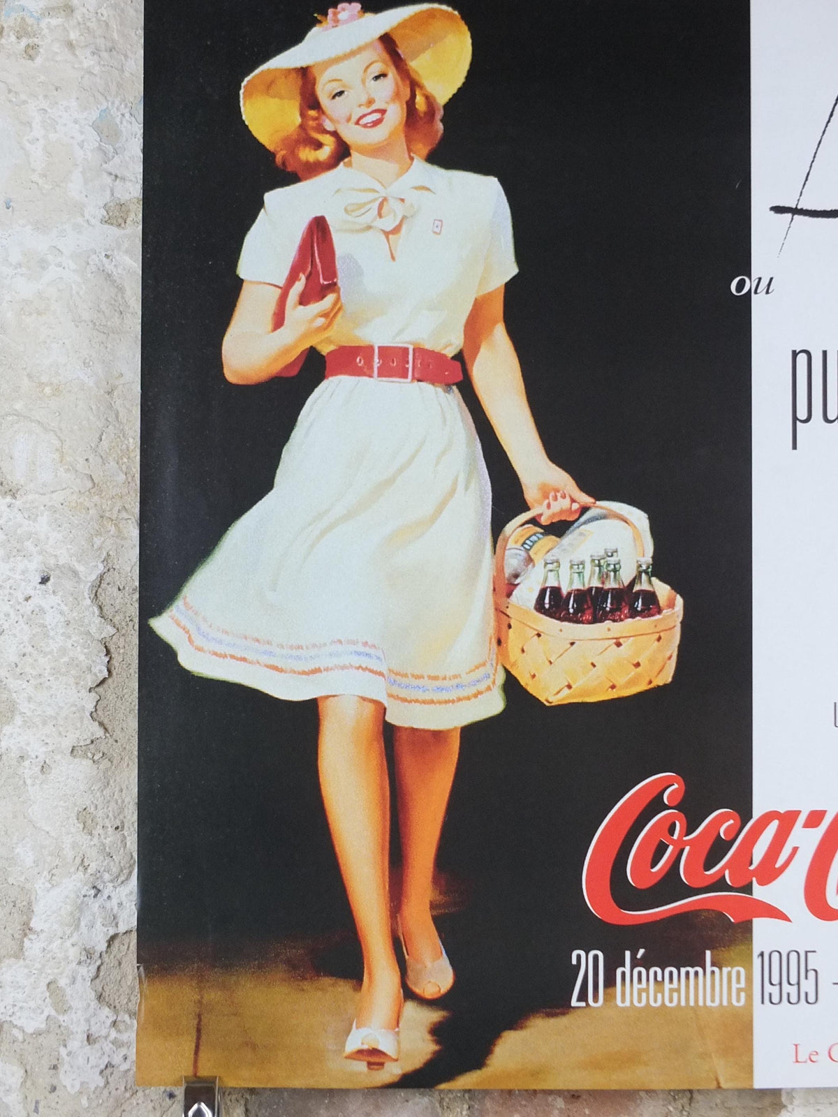 1995 Coca Cola Poster, Art or Publicity, Coke, soft drink and soda pop advertising, Le Carrousel du Louvre, exhibition wall art decor