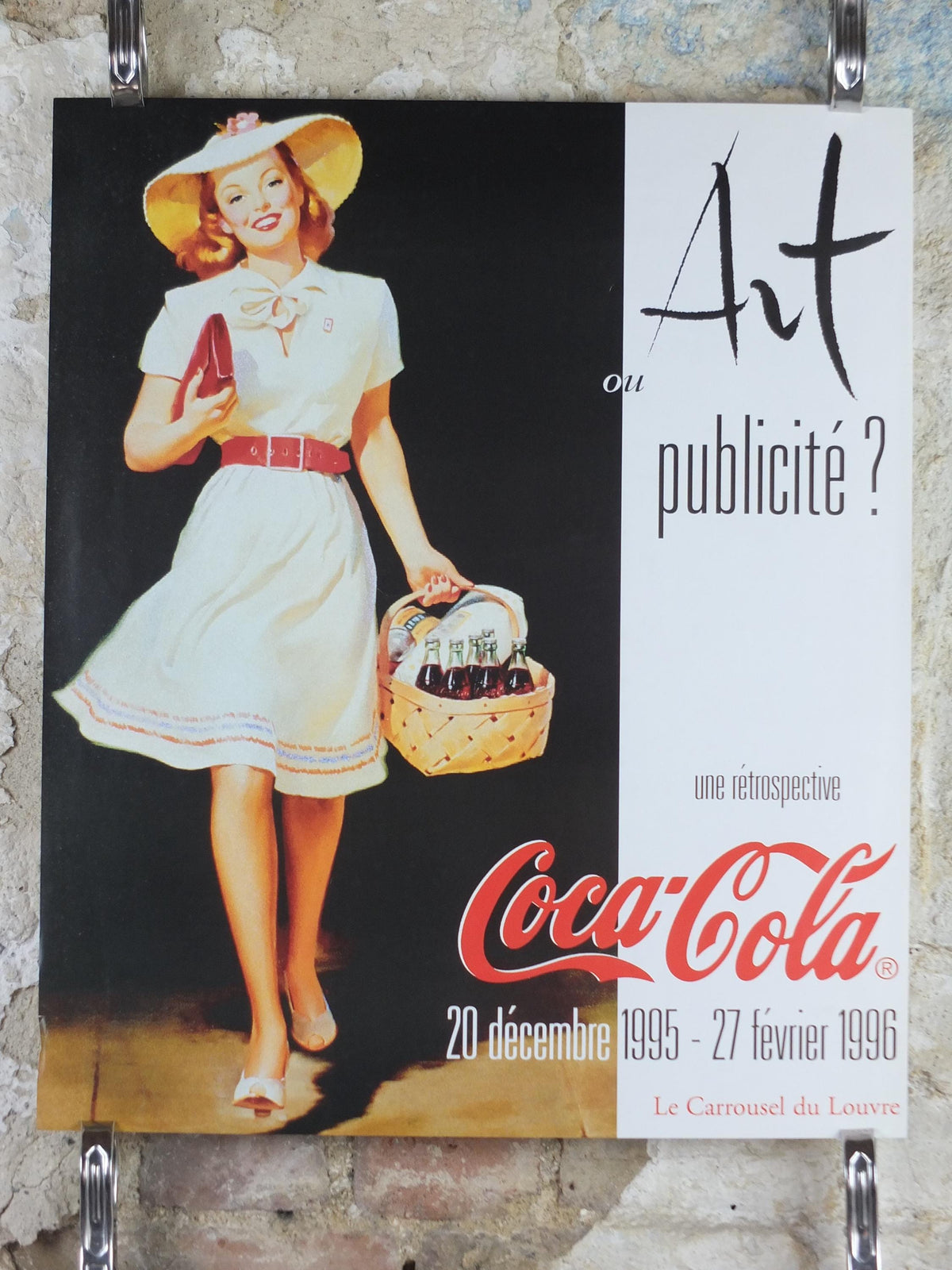 1995 Coca Cola Poster, Art or Publicity, Coke, soft drink and soda pop advertising, Le Carrousel du Louvre,  exhibition wall art decor