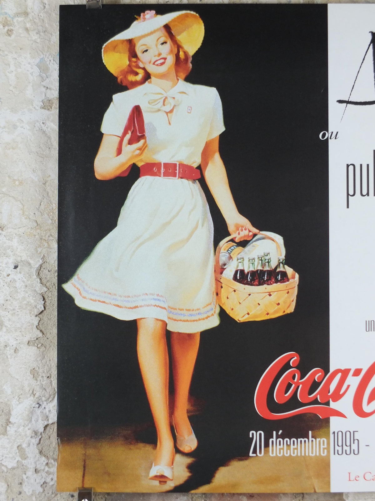 1995 Coca Cola Poster, Art or Publicity, Coke, soft drink and soda pop advertising, Le Carrousel du Louvre, exhibition wall art decor