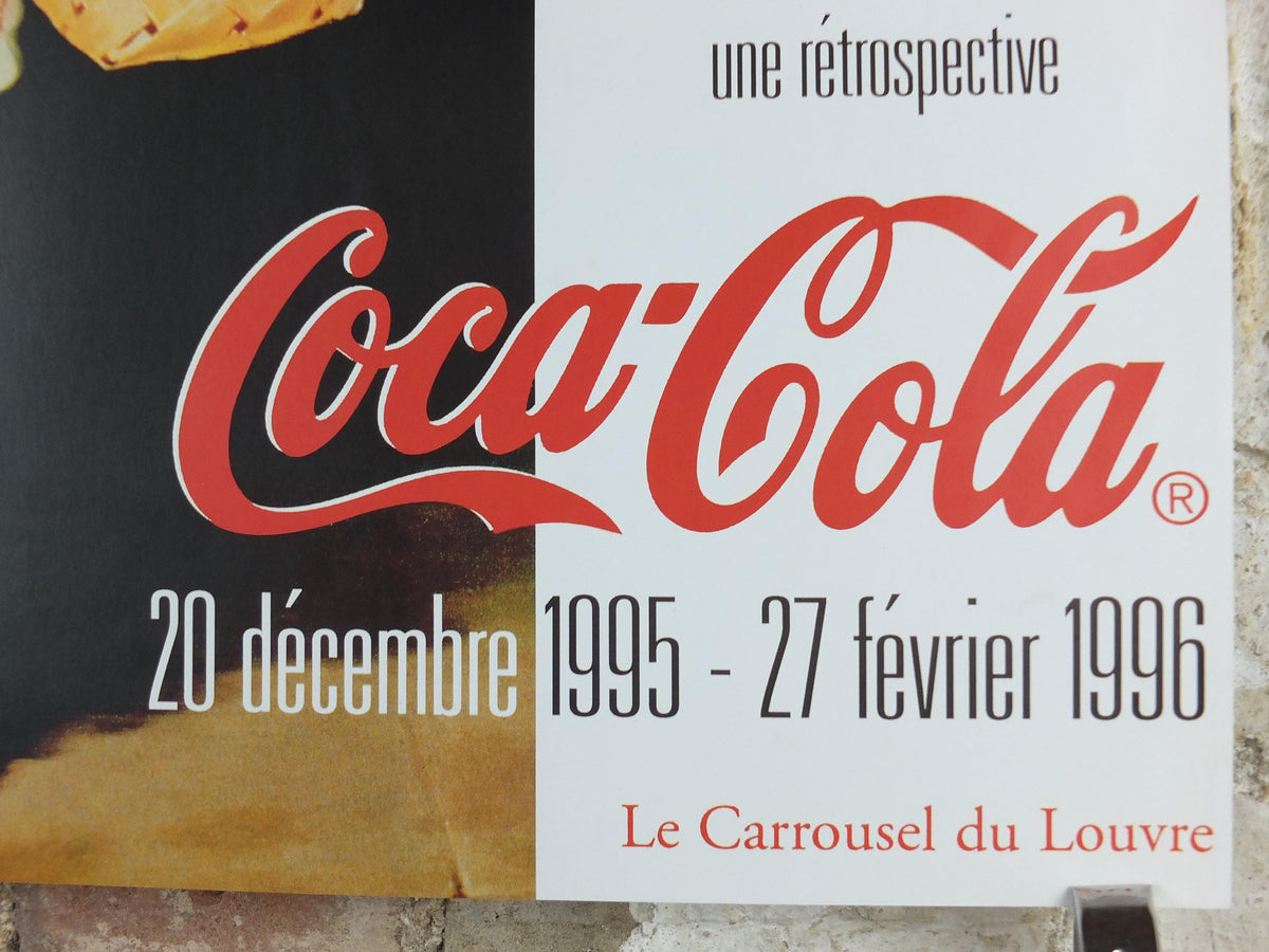 1995 Coca Cola Poster, Art or Publicity, Coke, soft drink and soda pop advertising, Le Carrousel du Louvre, exhibition wall art decor