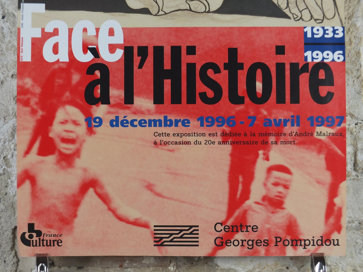 1996 Pablo Picasso and Nick Ut Poster, Centre Georges Pompidou, Le Charnier, The Mass Grave 1945 , The Terror of War 1972, wall art decor