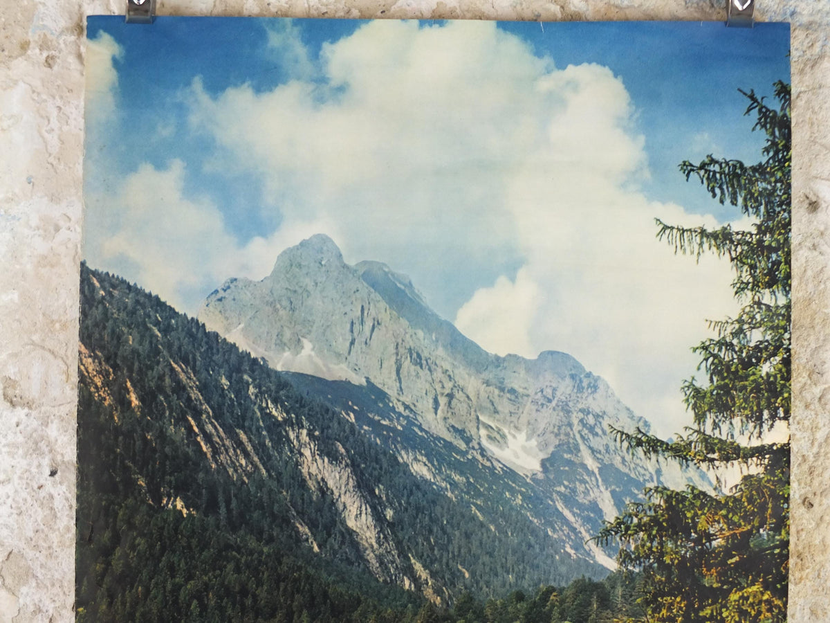 1960s Mittenwald Oberbayern Poster, Bayern, Alpenwelt Karwendel, Southern Germany, Alps, travel tourism, wall art decor