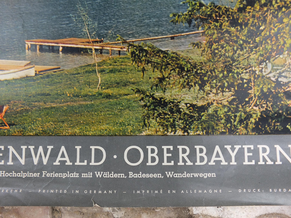 1960s Mittenwald Oberbayern Poster, Bayern, Alpenwelt Karwendel, Southern Germany, Alps, travel tourism, wall art decor