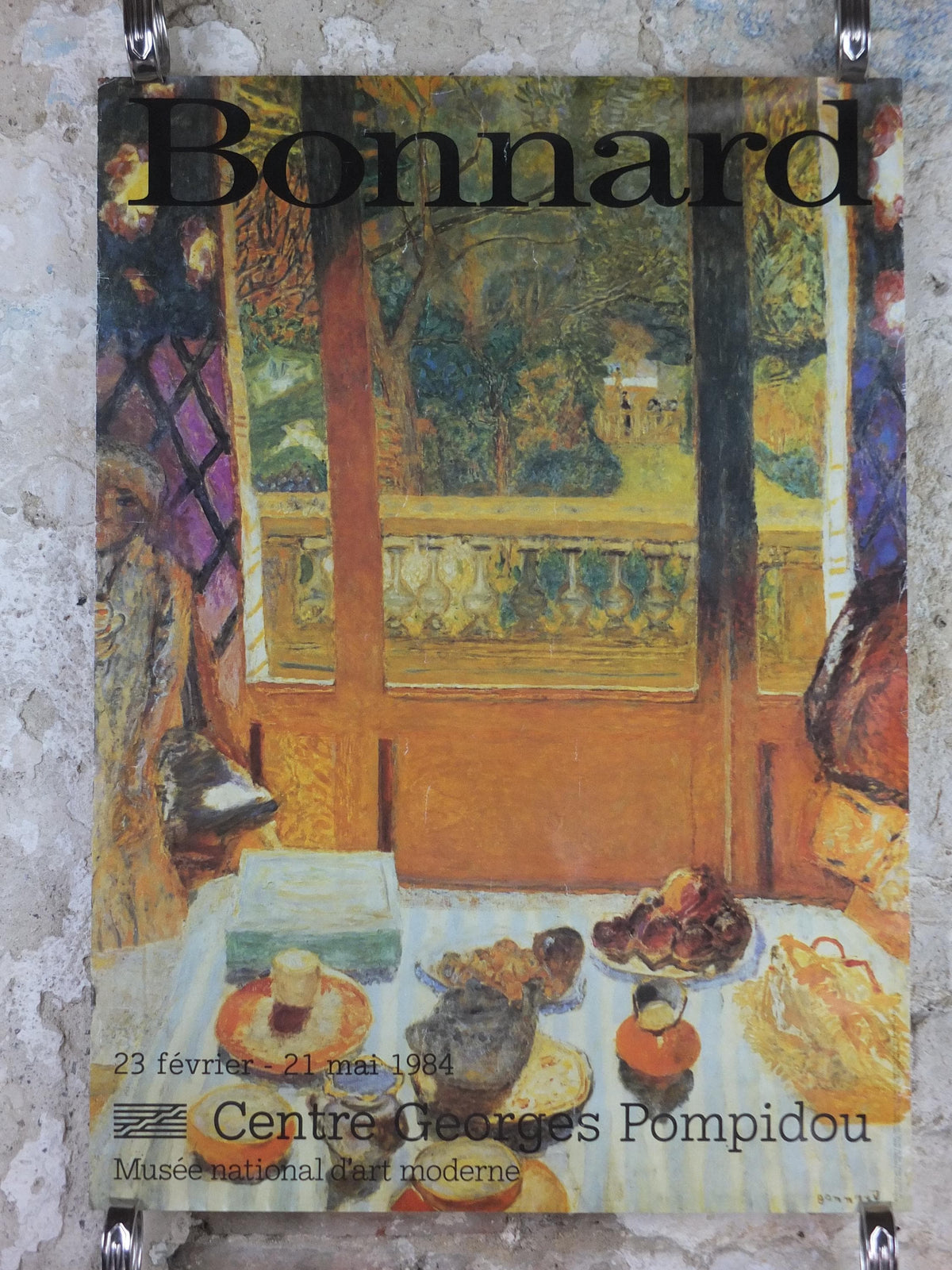 1984 Pierre Bonnard Poster, The Breakfast Room 1930, La Salle à Manger, Centre Georges Pompidou, Les Nabis gallery exhibition wall art decor