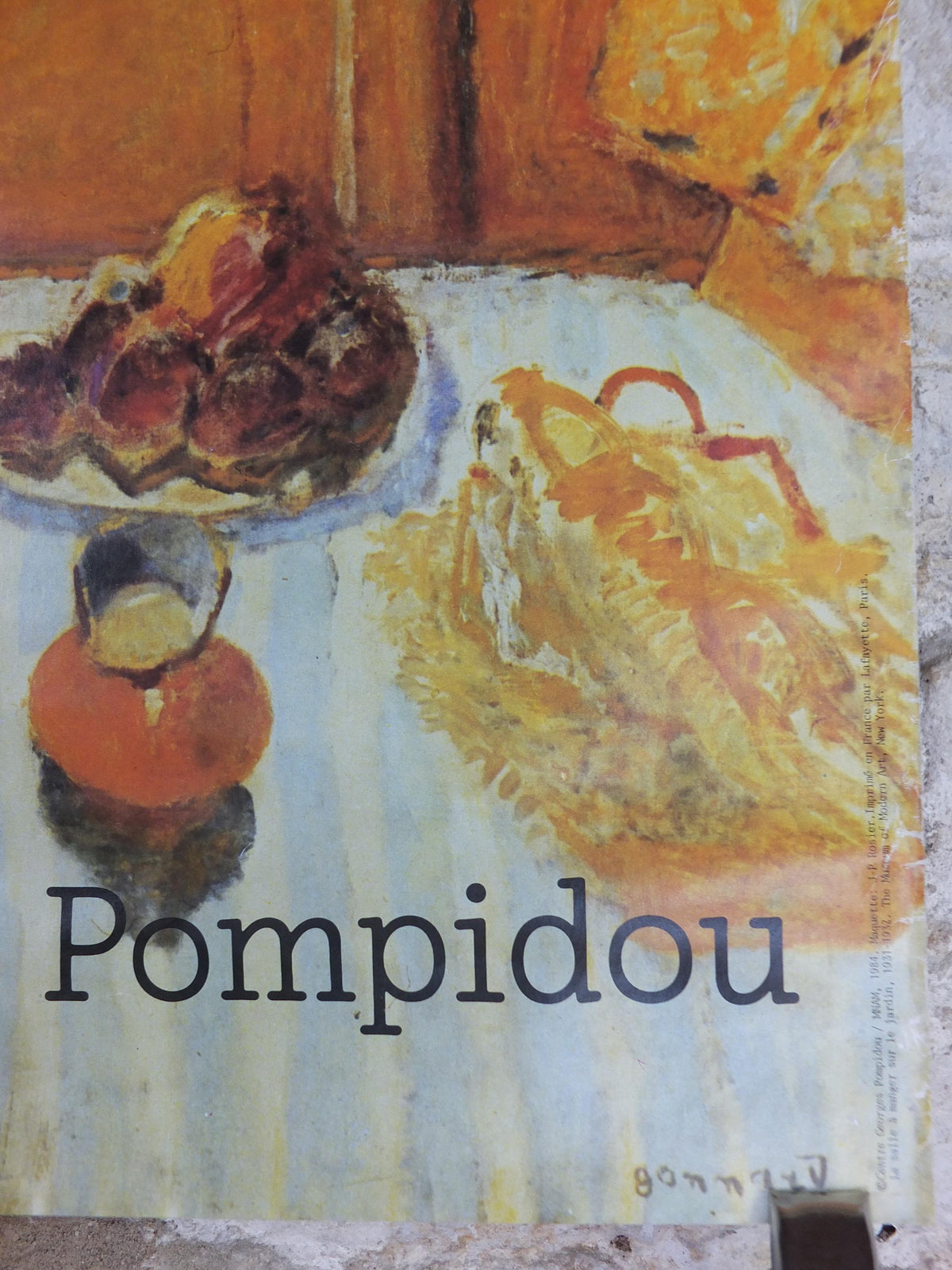 1984 Pierre Bonnard Poster, The Breakfast Room 1930, La Salle à Manger, Centre Georges Pompidou, Les Nabis gallery exhibition wall art decor