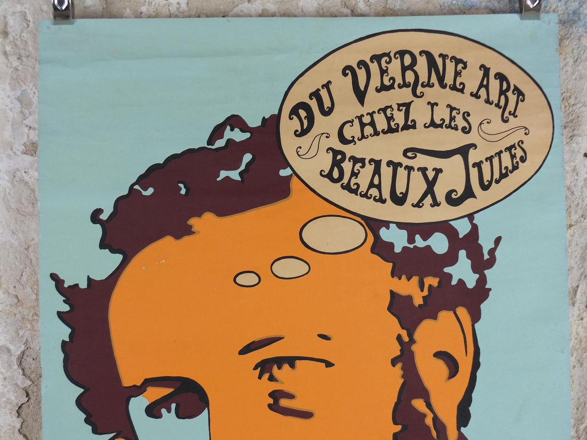 1978 Jules Verne Poster, Du Verne art chez les Beaux Jules, 150th anniversary, French Science Fiction Writer Sci-fi, wall art decor