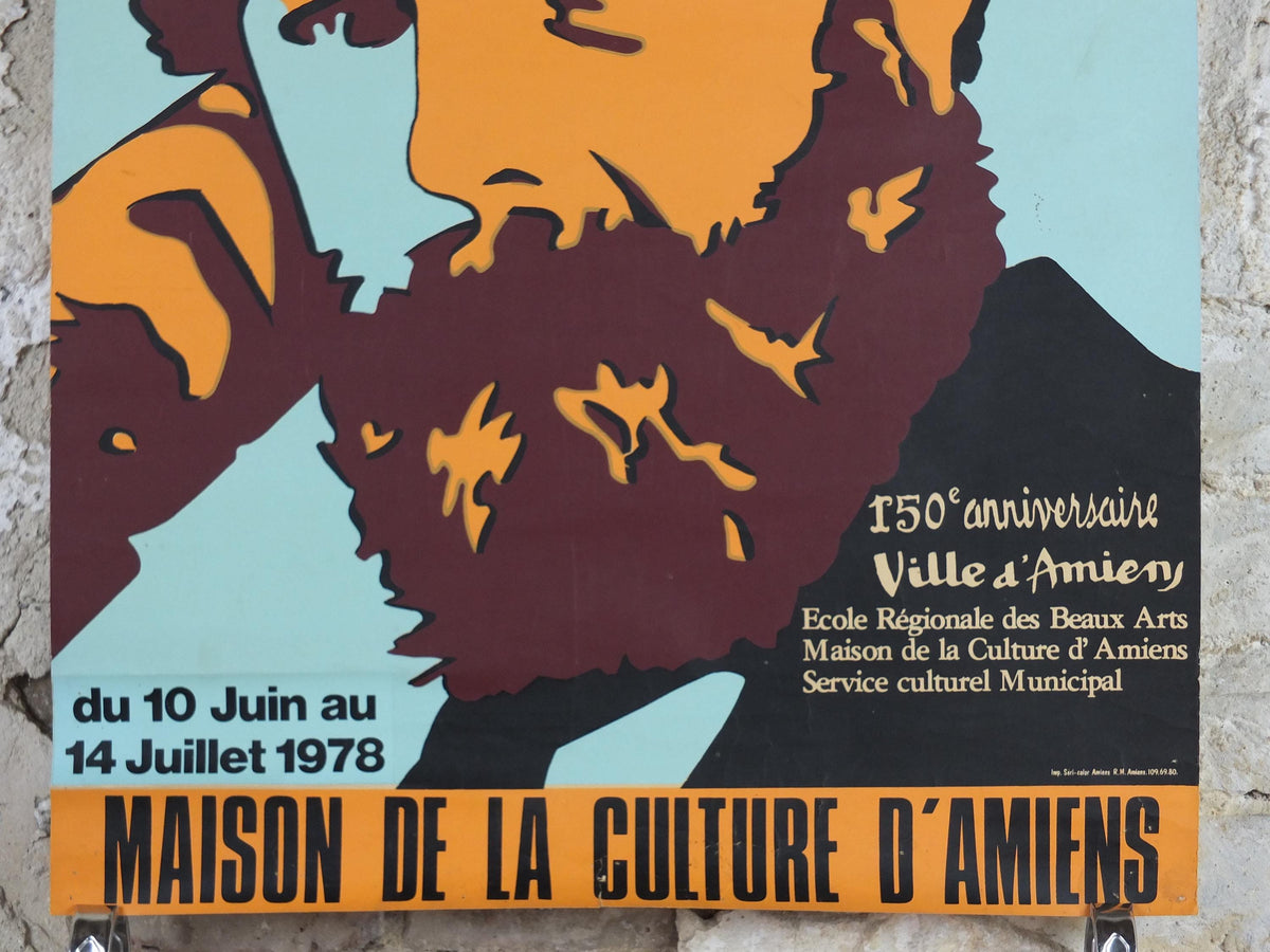 1978 Jules Verne Poster, Du Verne art chez les Beaux Jules, 150th anniversary, French Science Fiction Writer Sci-fi, wall art decor
