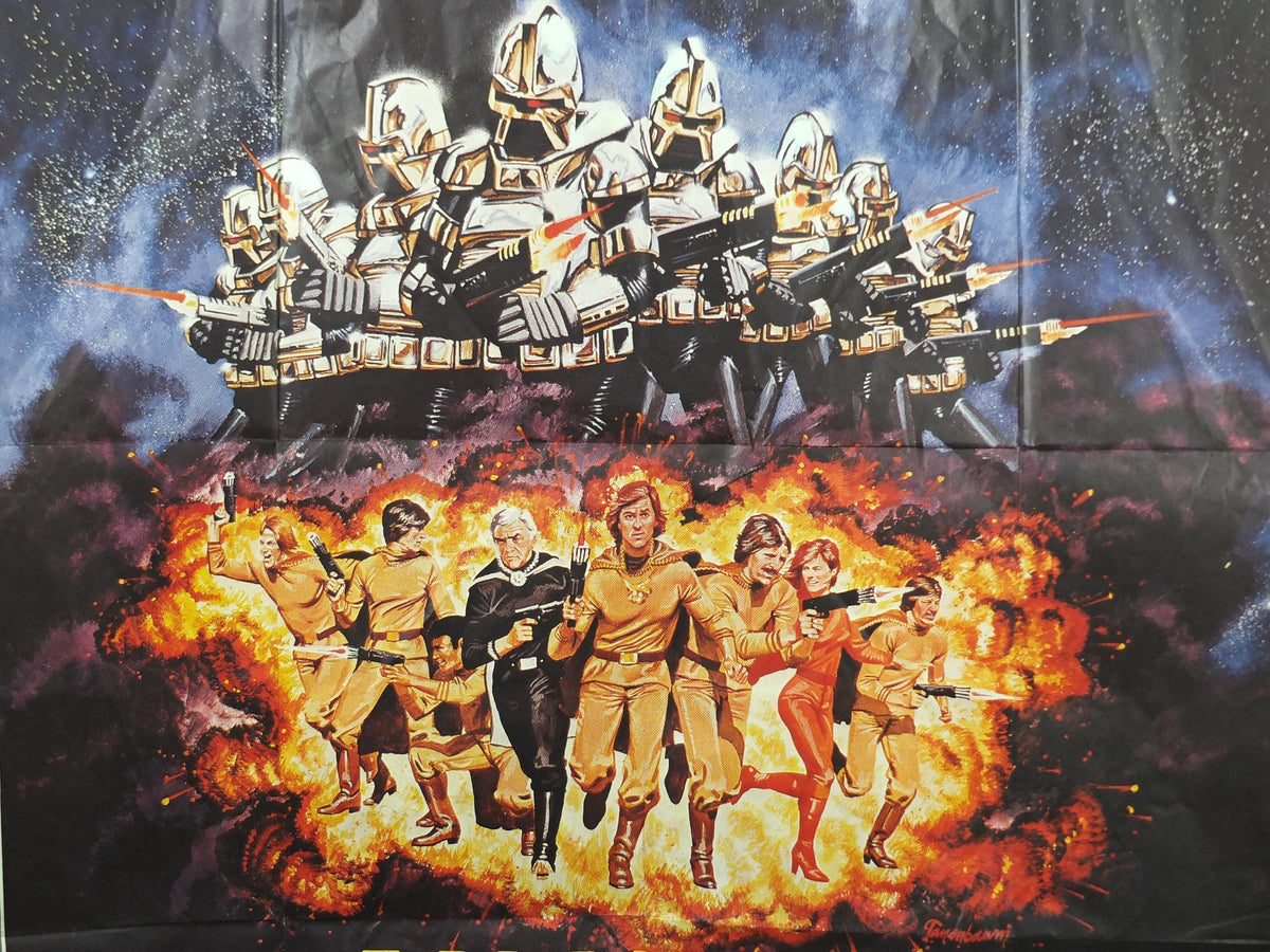 1978 Battlestar Galactica Poster, The Cylon Attack, Mission Galactica, Original French Grande size, wall art cinema film memorabilia