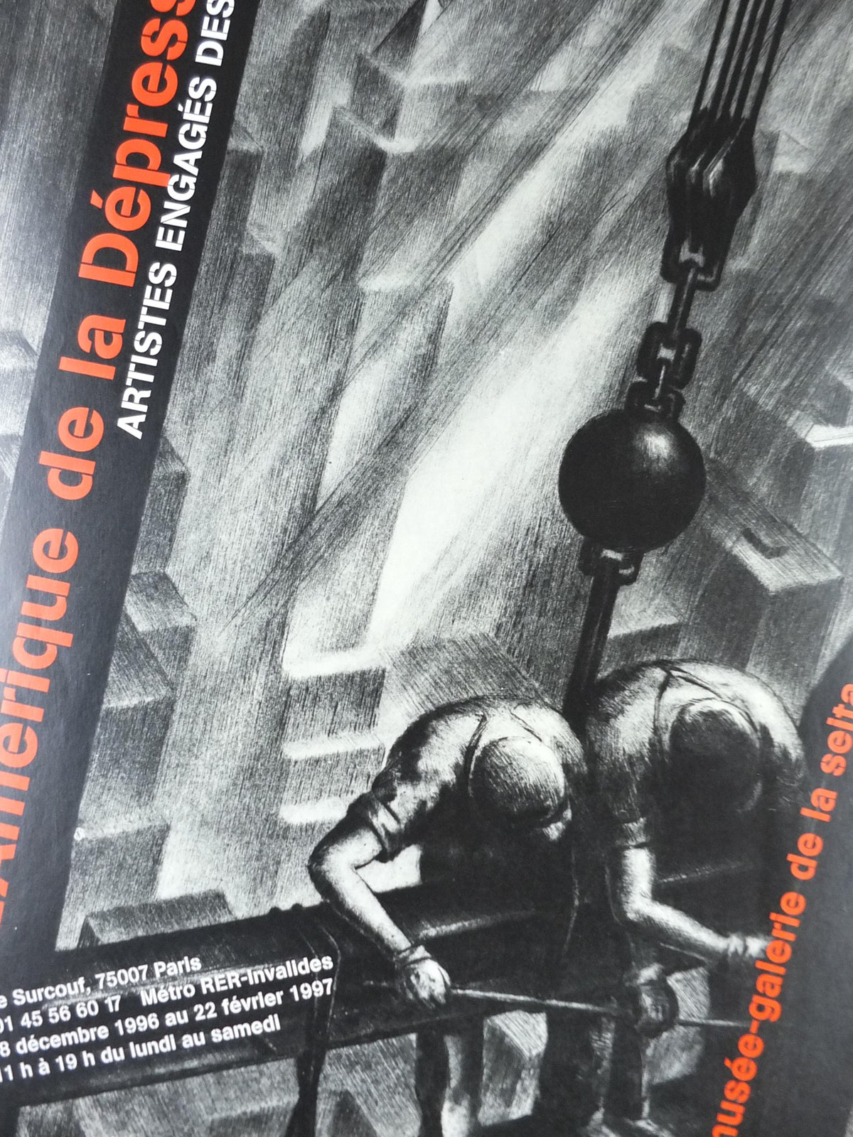 1996 Great Depression USA Poster, American New Deal, Construction, President Franklin Roosevelt, gallery exhibition, wall art decor