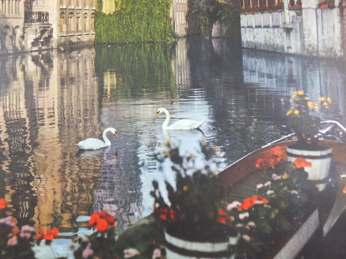 1960s Belgium Travel Poster, Bruges, Brugge, Venice of the North, canals, Belgique travel tourism holiday vacation wall art