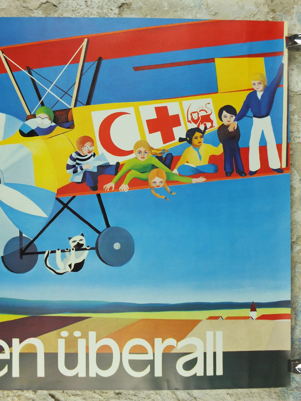 Red Cross Poster, We land anywhere, International Federation of Red Cross and Red Crescent Societies (IFRC), humanitarian aid wall art decor