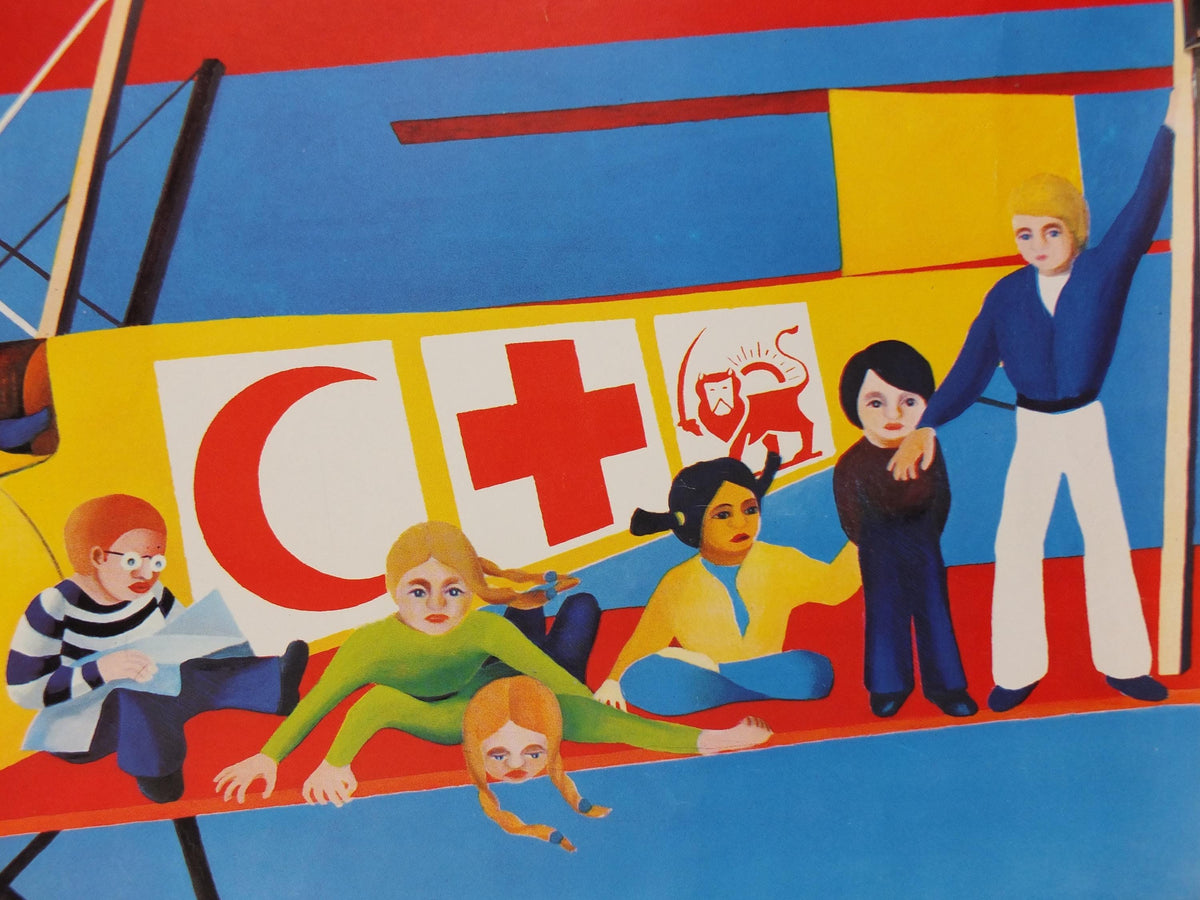 Red Cross Poster, We land anywhere, International Federation of Red Cross and Red Crescent Societies (IFRC), humanitarian aid wall art decor
