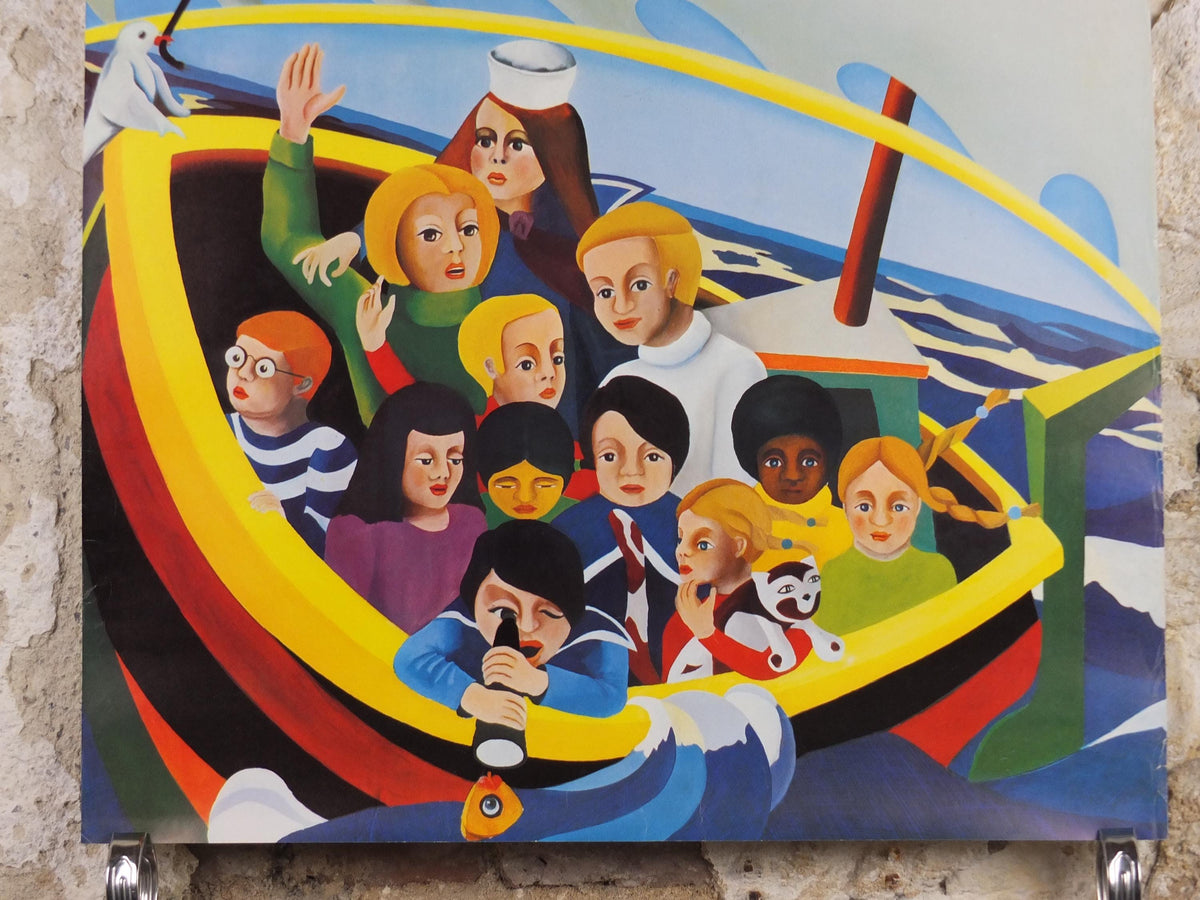 Red Cross Poster, In the same boat, International Federation of Red Cross and Red Crescent Societies (IFRC), humanitarian aid wall art decor
