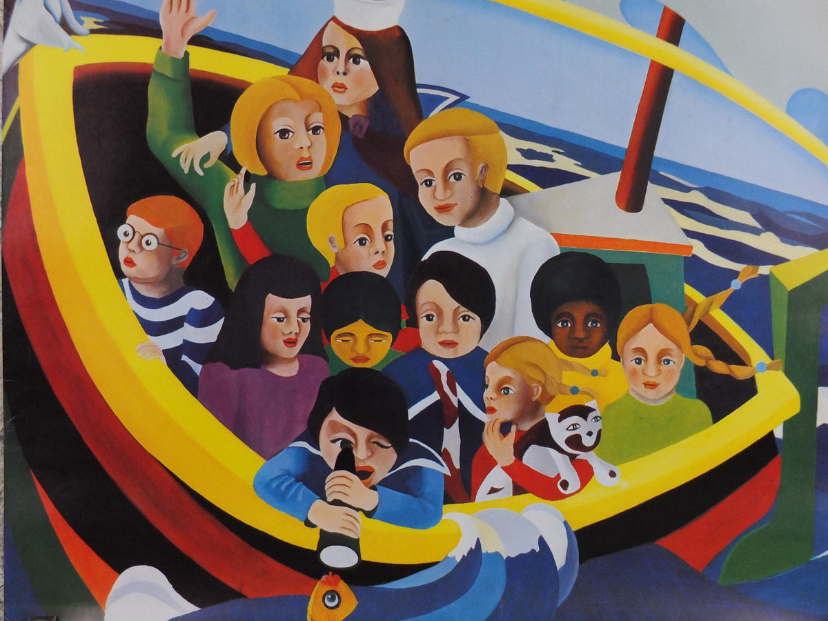 Red Cross Poster, In the same boat, International Federation of Red Cross and Red Crescent Societies (IFRC), humanitarian aid wall art decor