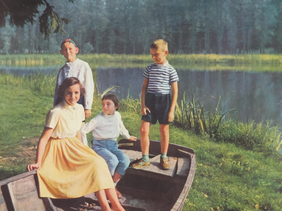 1950s France Travel Poster, Exciting stays in Picardy Northern France, Family boating, Sejours Vivifiants Nord France, travel wall art decor