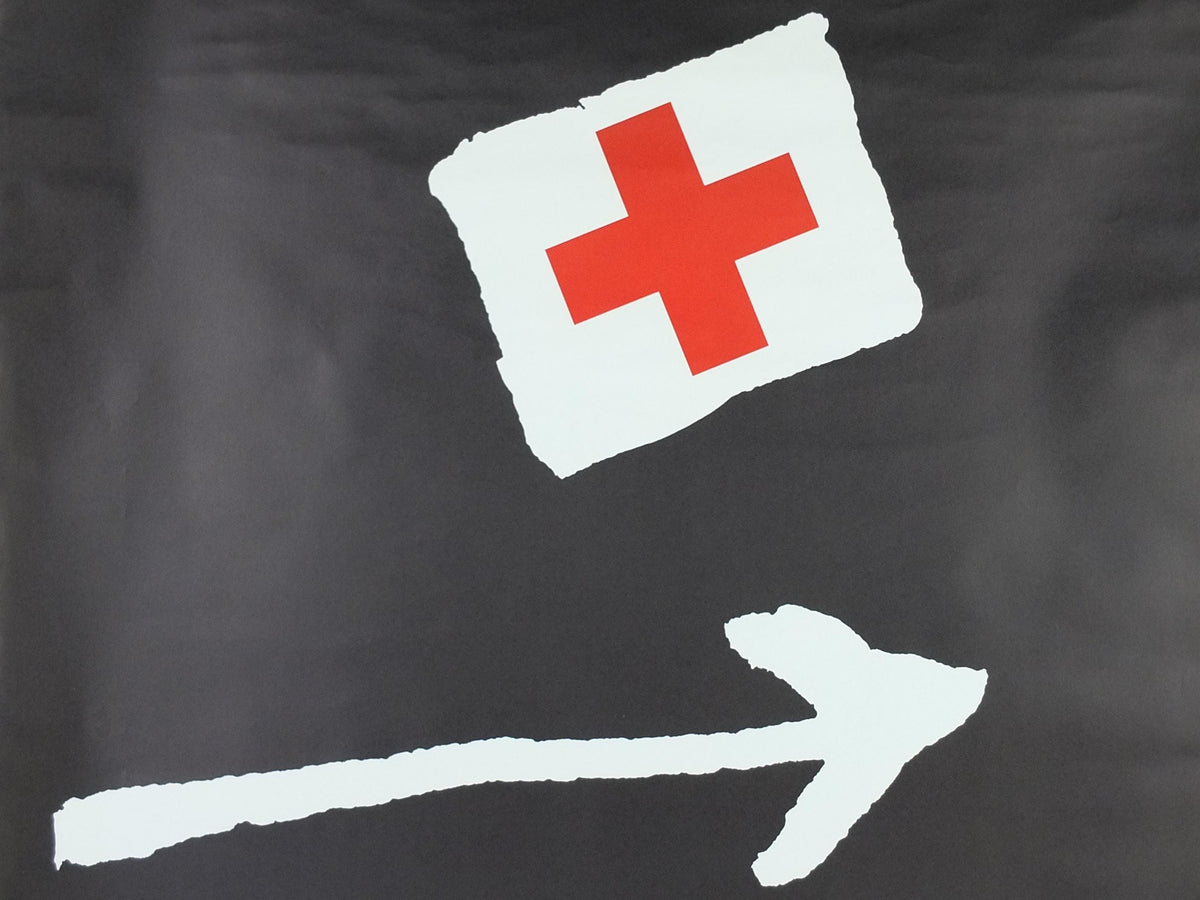 1978 Red Cross Poster, Joignez-vous à nous, La Croix Rouge, 150th anniversary of International Red Cross by Laurent Cocchi, humanitarian aid
