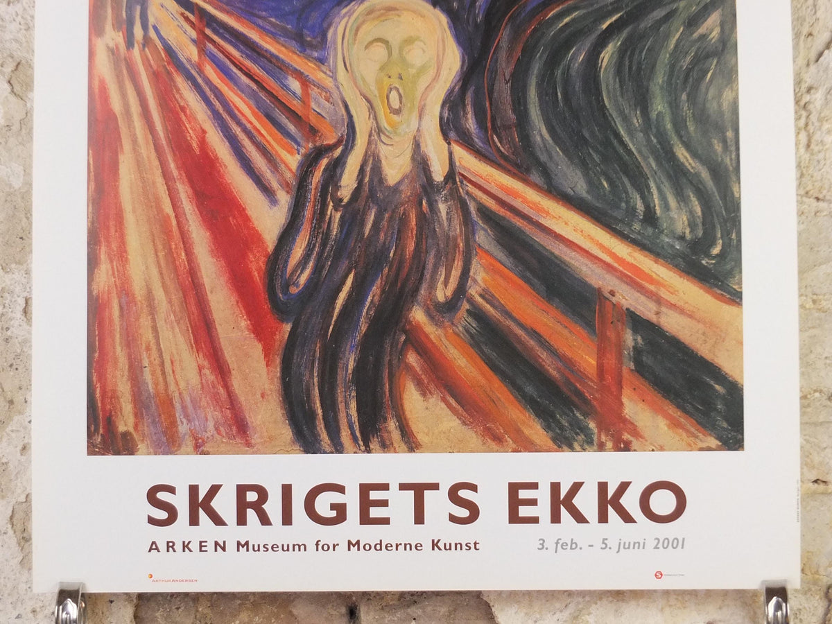 2001 Edvard Munch Poster, The Scream 1893, Arken Museum for Moderne Kunst, Expressionism, Symbolism, gallery exhibition, wall art decor