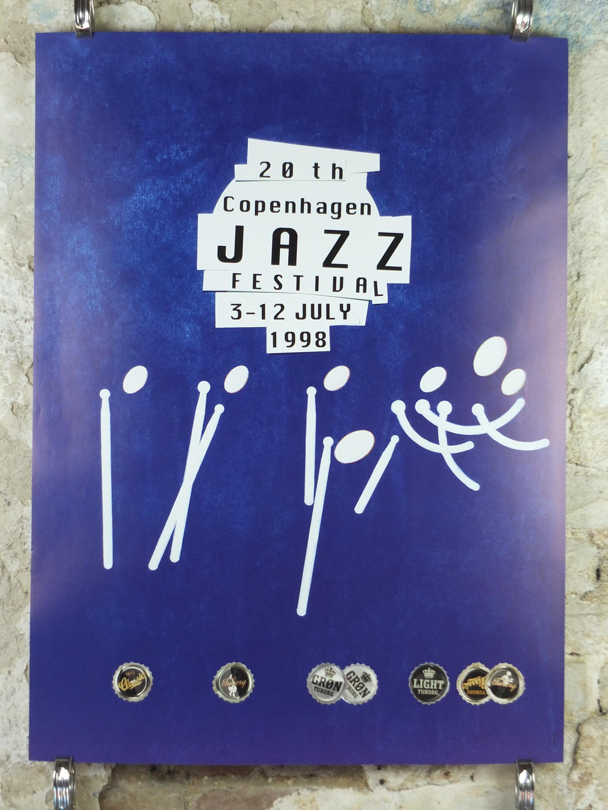 1998 Copenhagen Jazz Festival Poster, Abstract and Tuborg Beer, by D Dahlin, Denmark, music, wall art decor