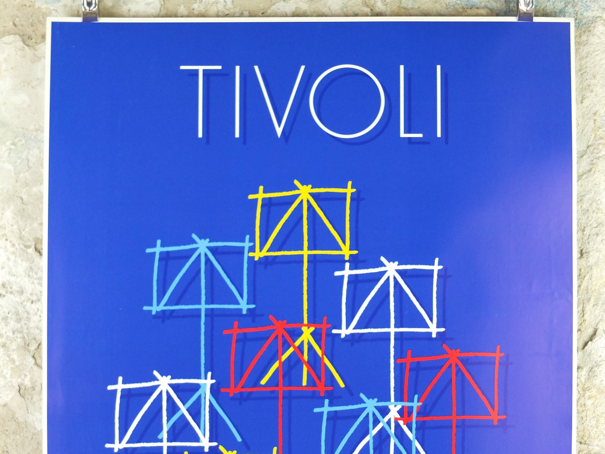 1999 Per Arnoldi Poster, Tivoli Copenhagen, Music Stands, Amusement Park, Scandinavian Danish Design, wall art decor