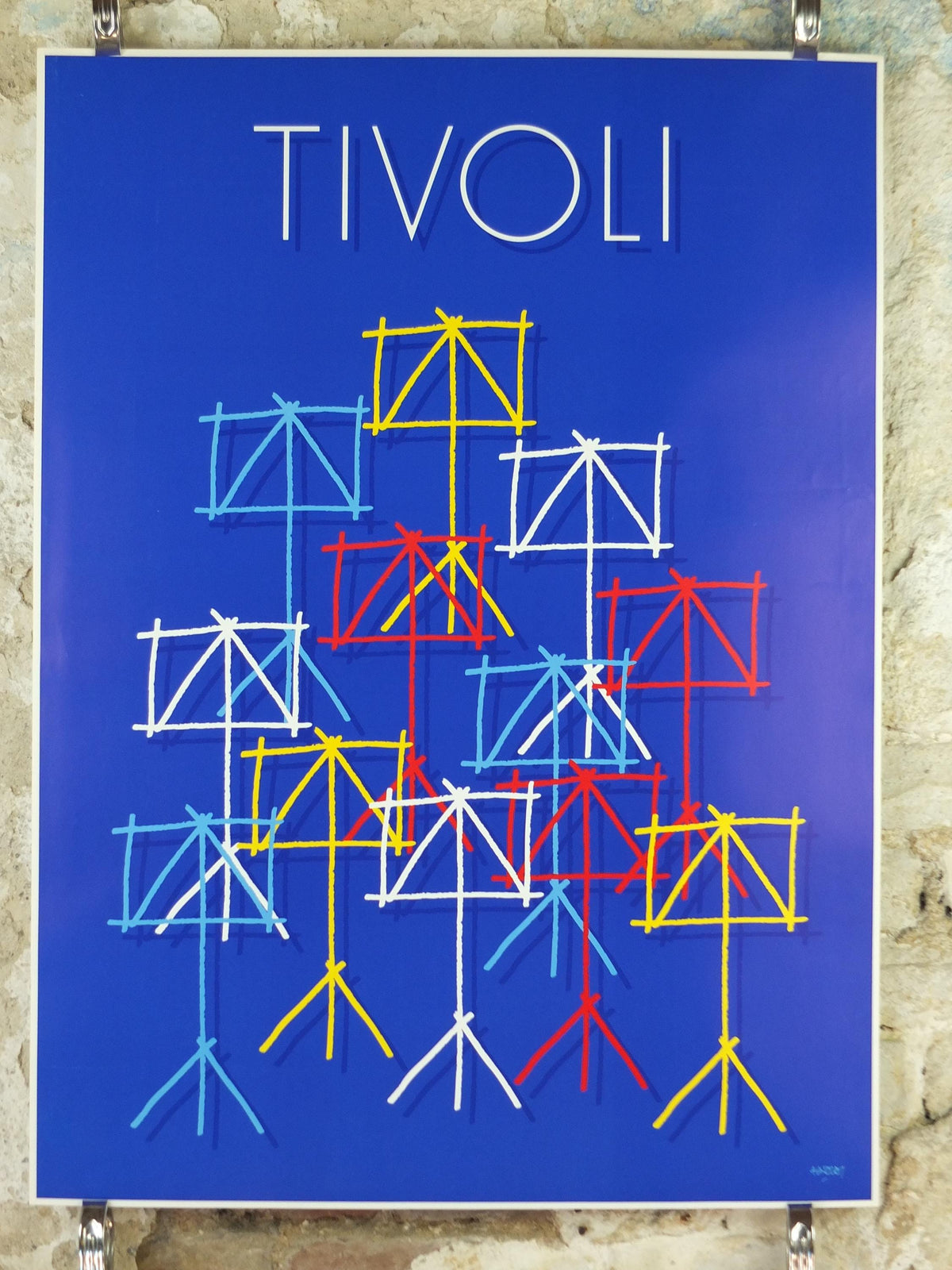 1999 Per Arnoldi Poster, Tivoli Copenhagen, Music Stands, Amusement Park, Scandinavian Danish Design, wall art decor