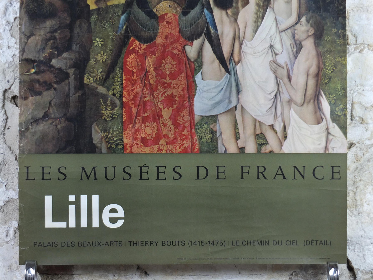 1962 Dirk Bouts Poster, Le Chemin du Ciel, The Way to Heaven, Christian Religion classical Palias des Beaux Arts, Lille, wall art decor