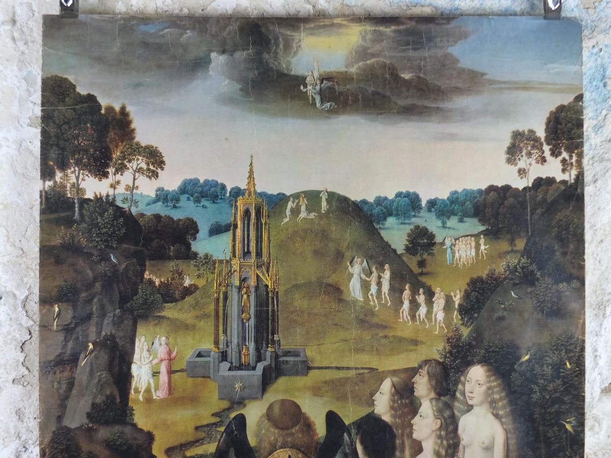 1962 Dirk Bouts Poster, Le Chemin du Ciel, The Way to Heaven, Christian Religion classical Palias des Beaux Arts, Lille, wall art decor