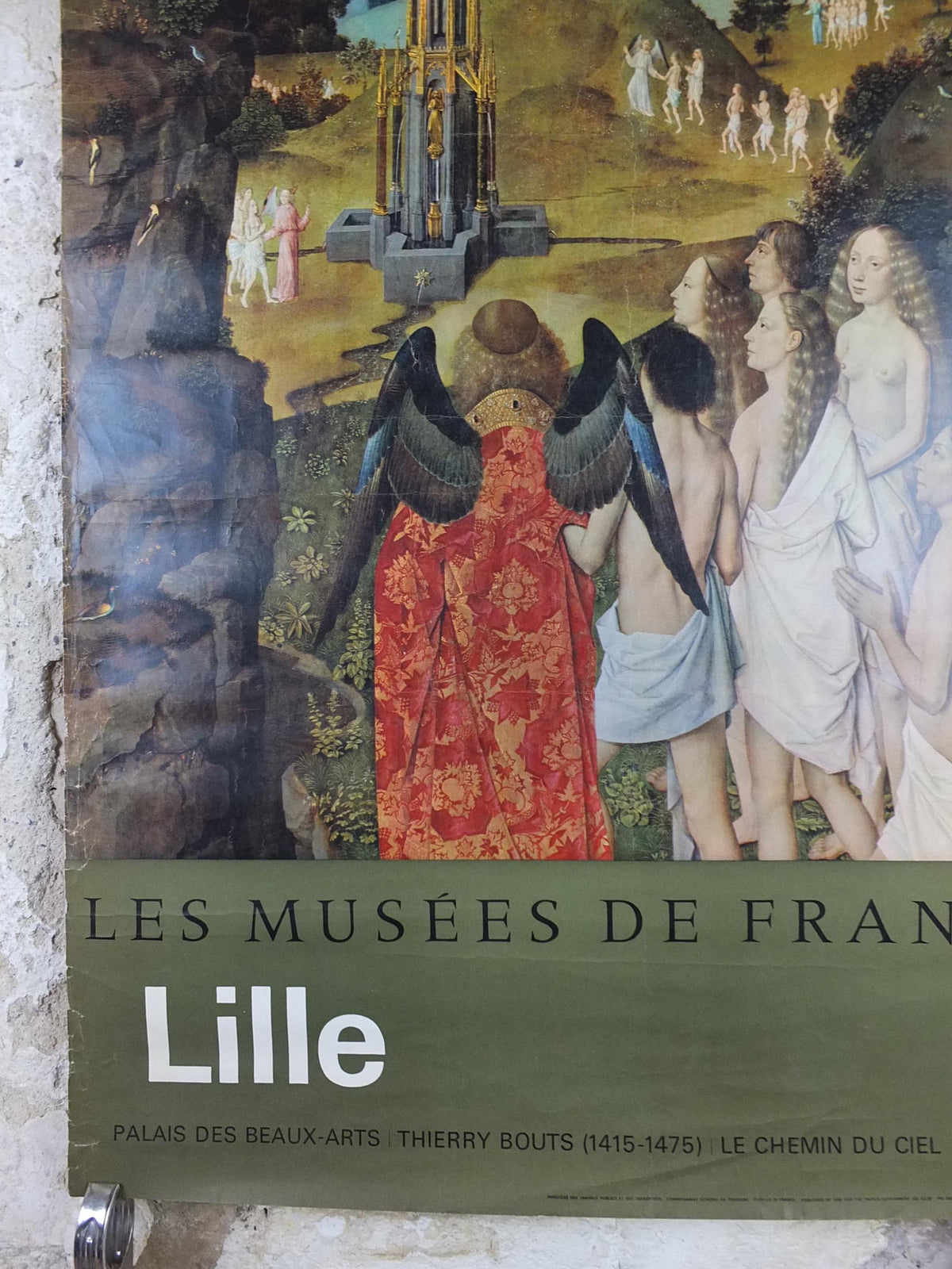 1962 Dirk Bouts Poster, Le Chemin du Ciel, The Way to Heaven, Christian Religion classical Palias des Beaux Arts, Lille, wall art decor