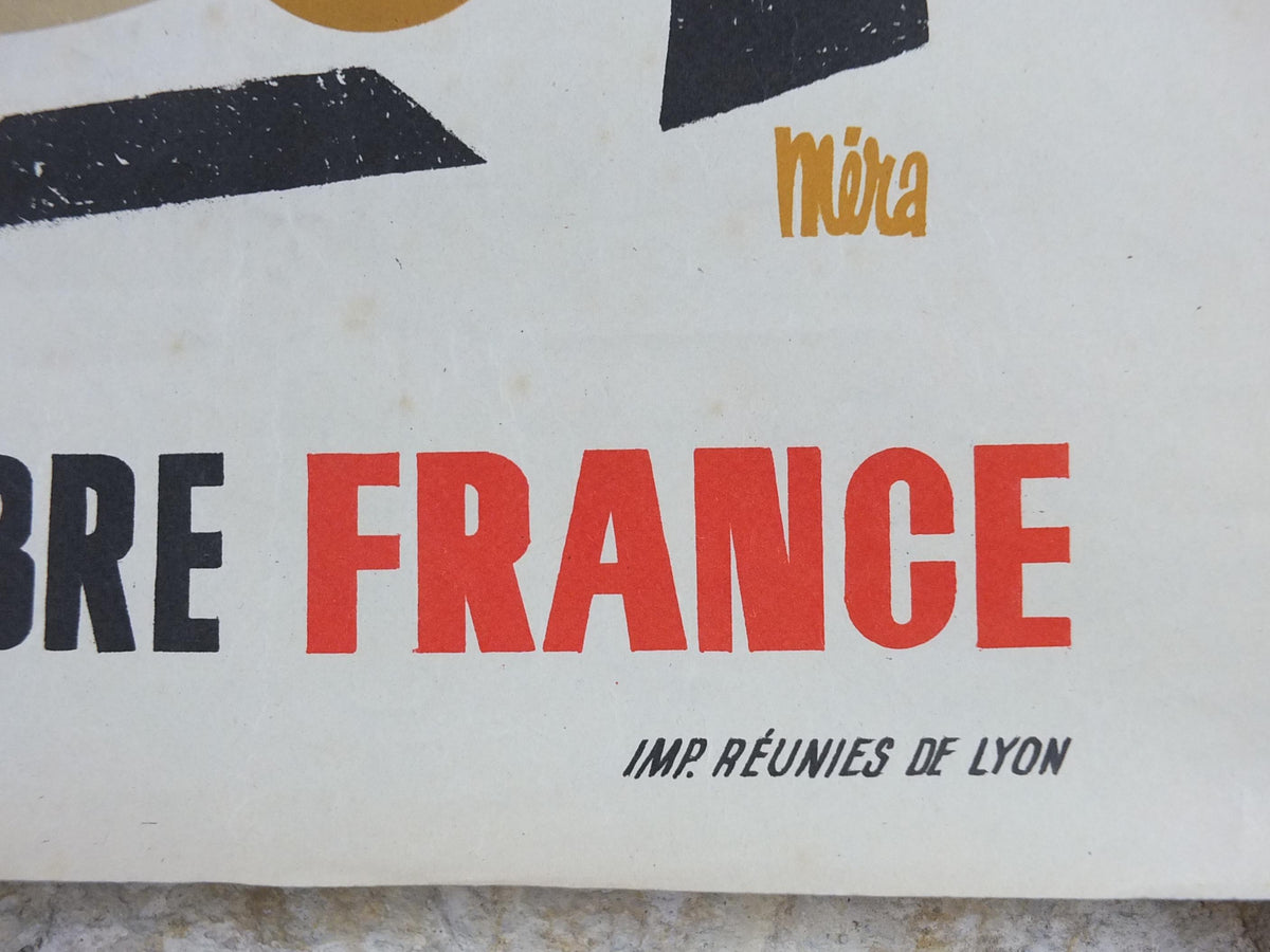 1950s Dijon Jeux d'Automne Internationale Poster, Autumn Games, Music and Dance, Original Vintage French, Advertising, wall art retro decor
