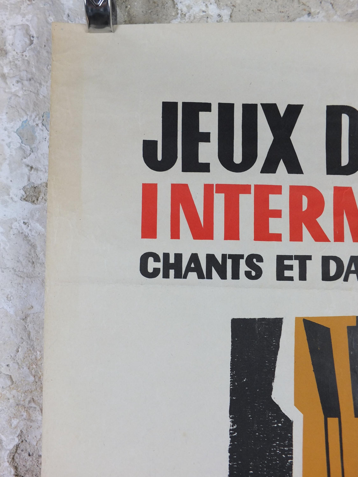1950s Dijon Jeux d'Automne Internationale Poster, Autumn Games, Music and Dance, Original Vintage French, Advertising, wall art retro decor